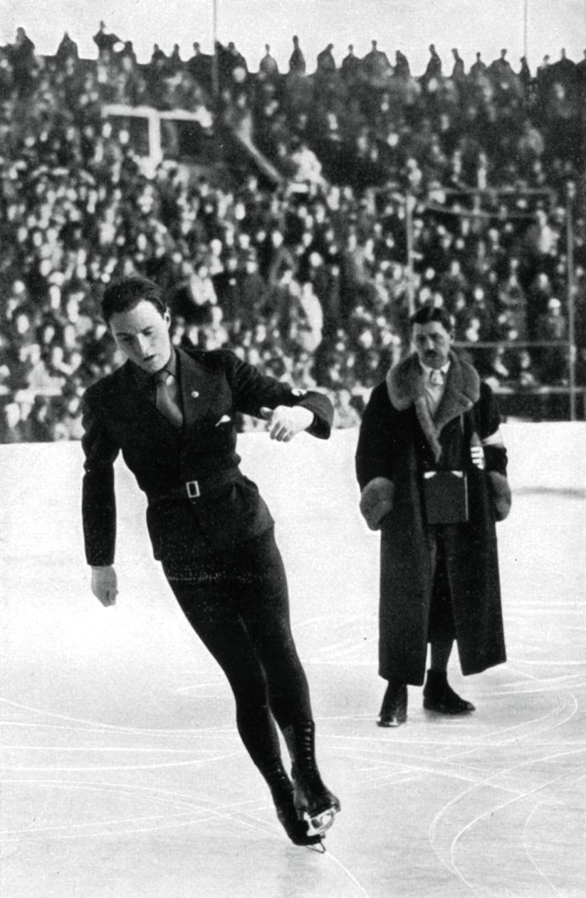 Karl Schäfer, austriacki łyżwiarz figurowy, Zimowe Igrzyska Olimpijskie, Garmisch-Partenkirchen, Niemcy, 1936 autorstwa Unbekannt