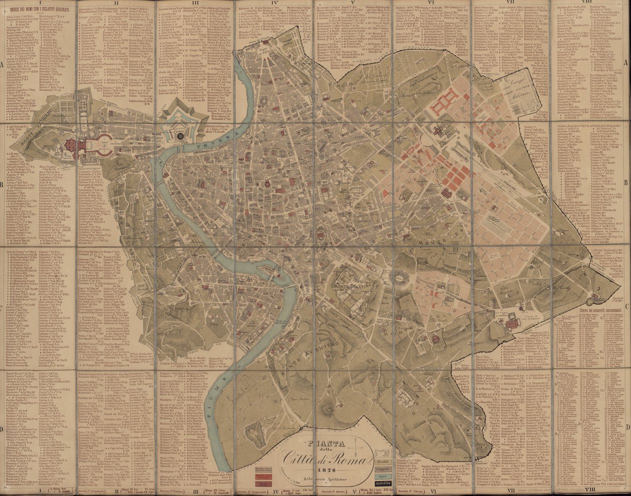 Mapa ze zbiorów map Biblioteki Narodowej. Mapa została opublikowana w Rzymie (1852) i przedstawia Rzym autorstwa Unbekannt