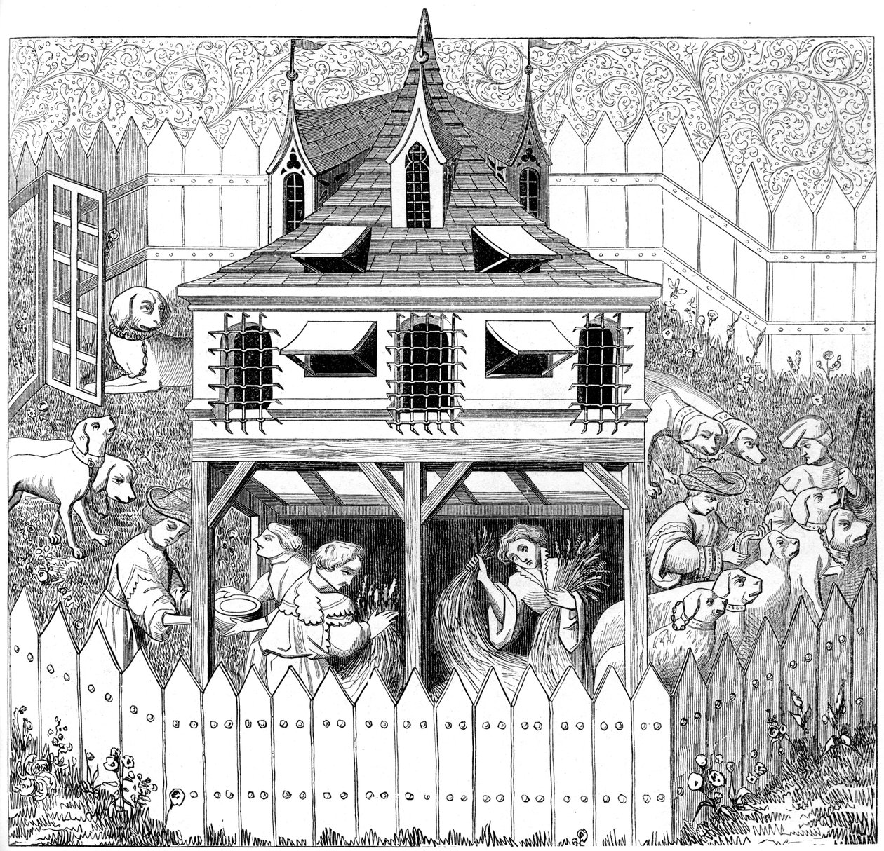 Hodowla, w której psy powinny mieszkać i jak powinny być trzymane, XV wiek, 1849 autorstwa Unbekannt