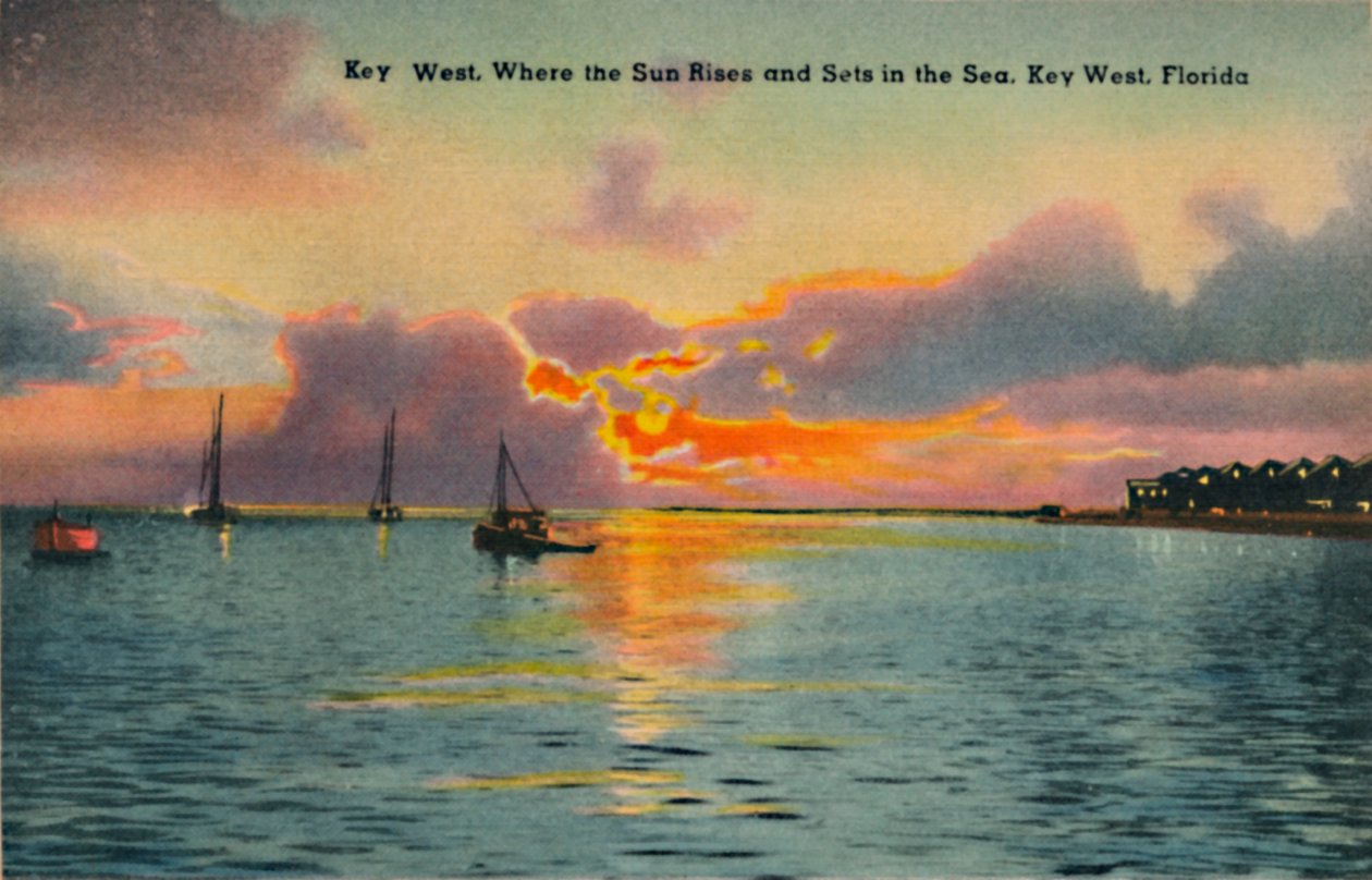 Key West. Gdzie słońce wschodzi i zachodzi na morzu, Key West, Floryda, c1940 autorstwa Unbekannt