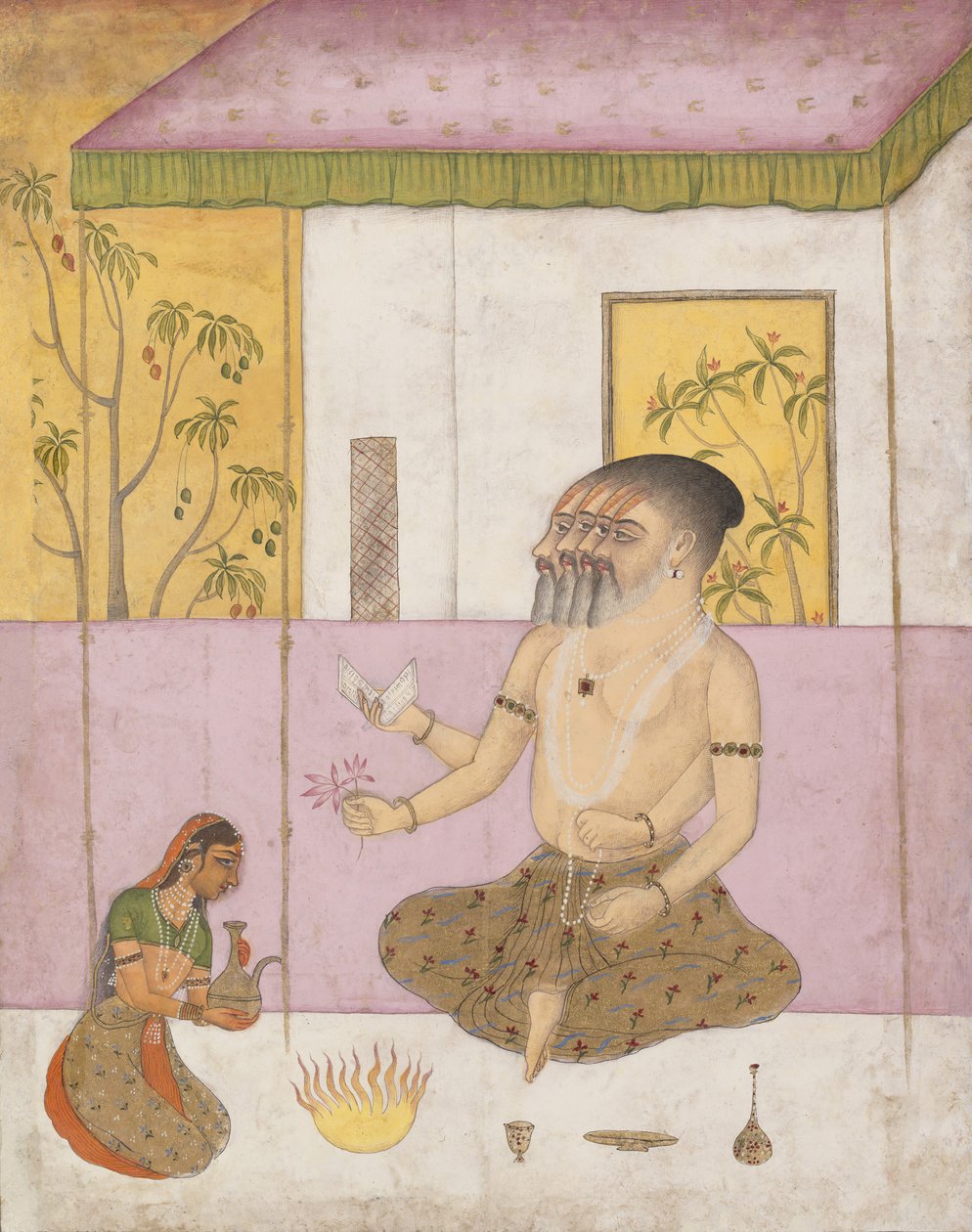 Khambhavati Ragini: Folio z girlandy trybów muzycznych z serii Ragamala, ca. 1675. autorstwa Unbekannt