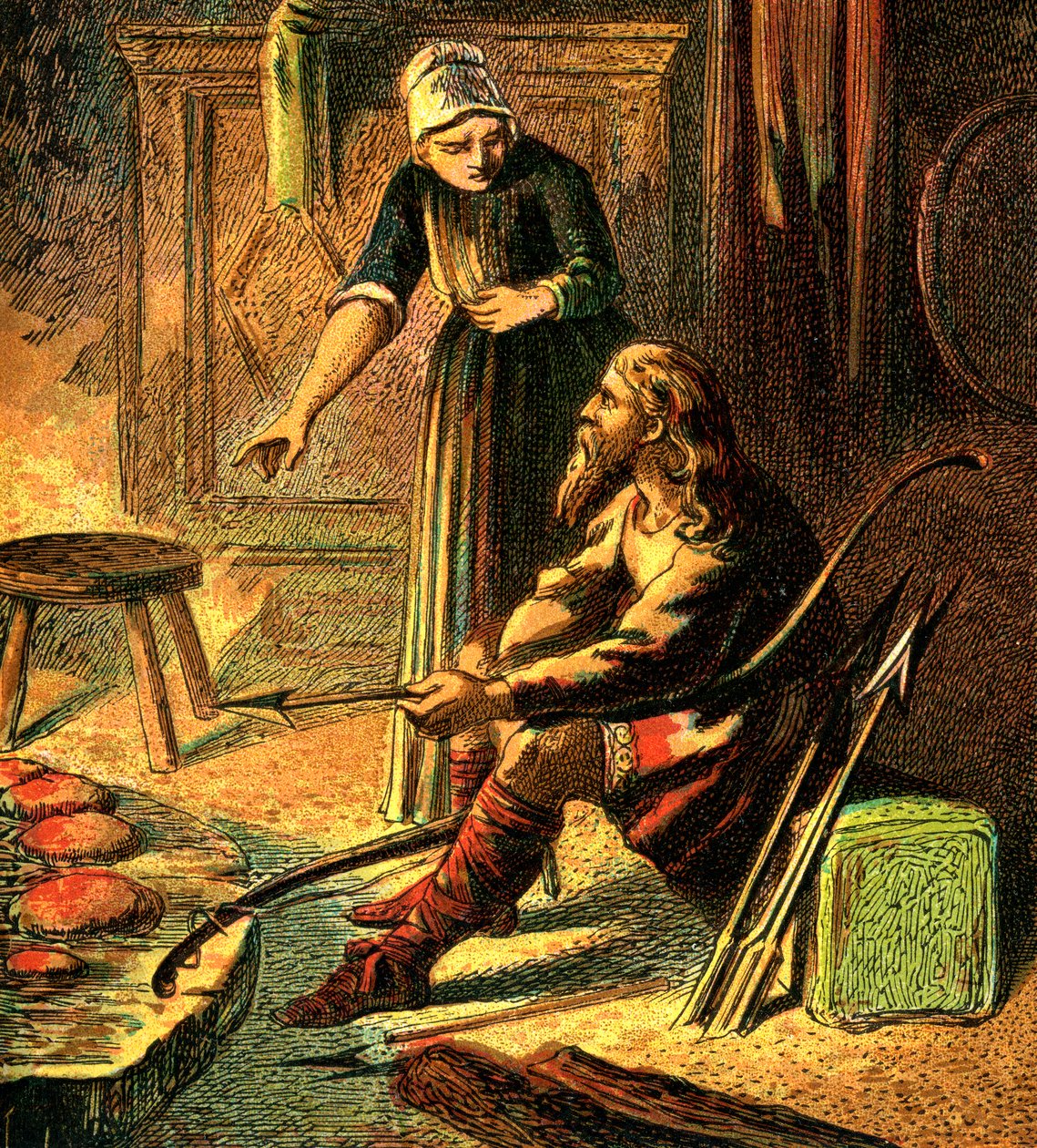 Król Alfred i ciastka, ok. 1850 autorstwa Unbekannt