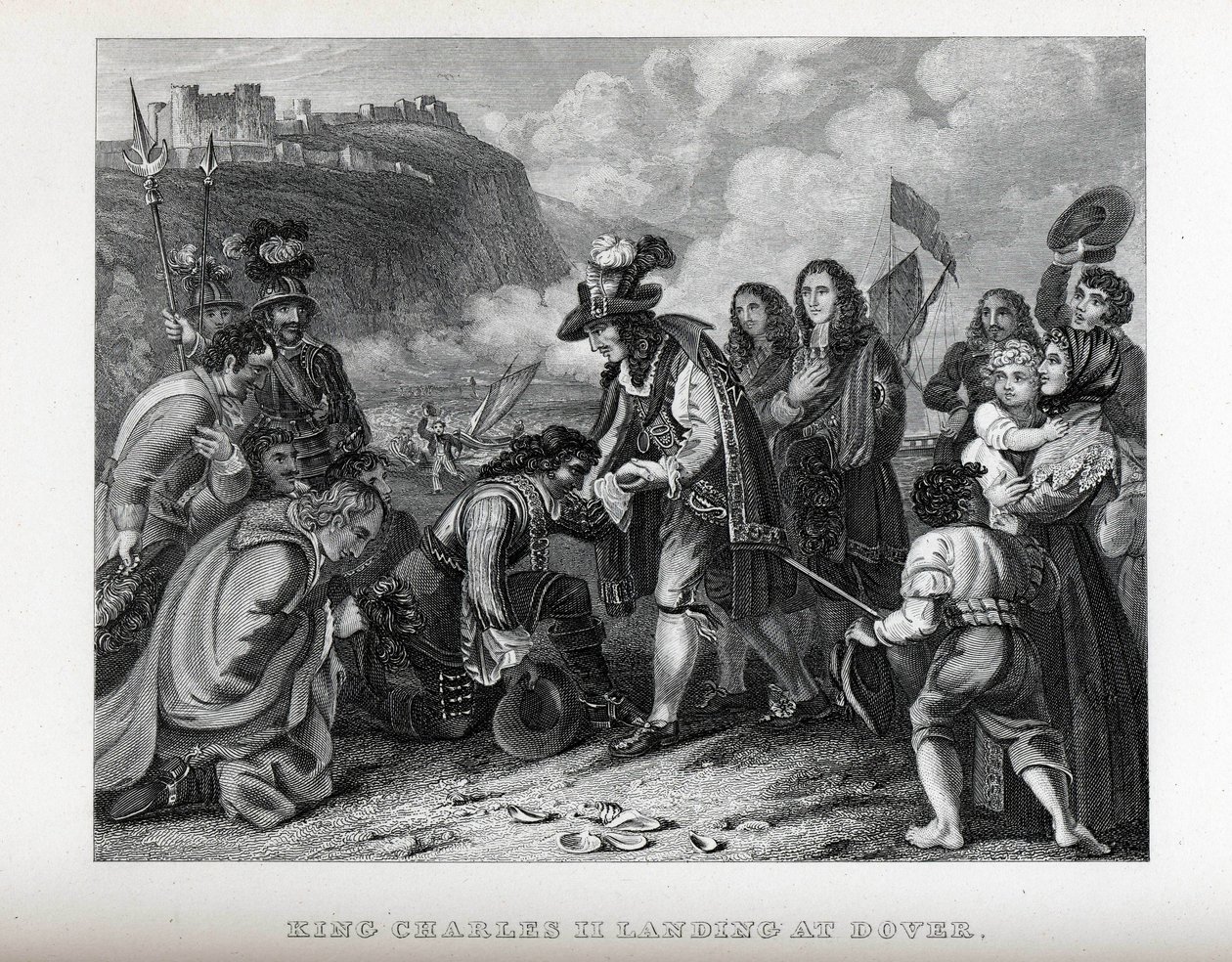 Król Karol II lądowanie w Dover, 1882 autorstwa Unbekannt