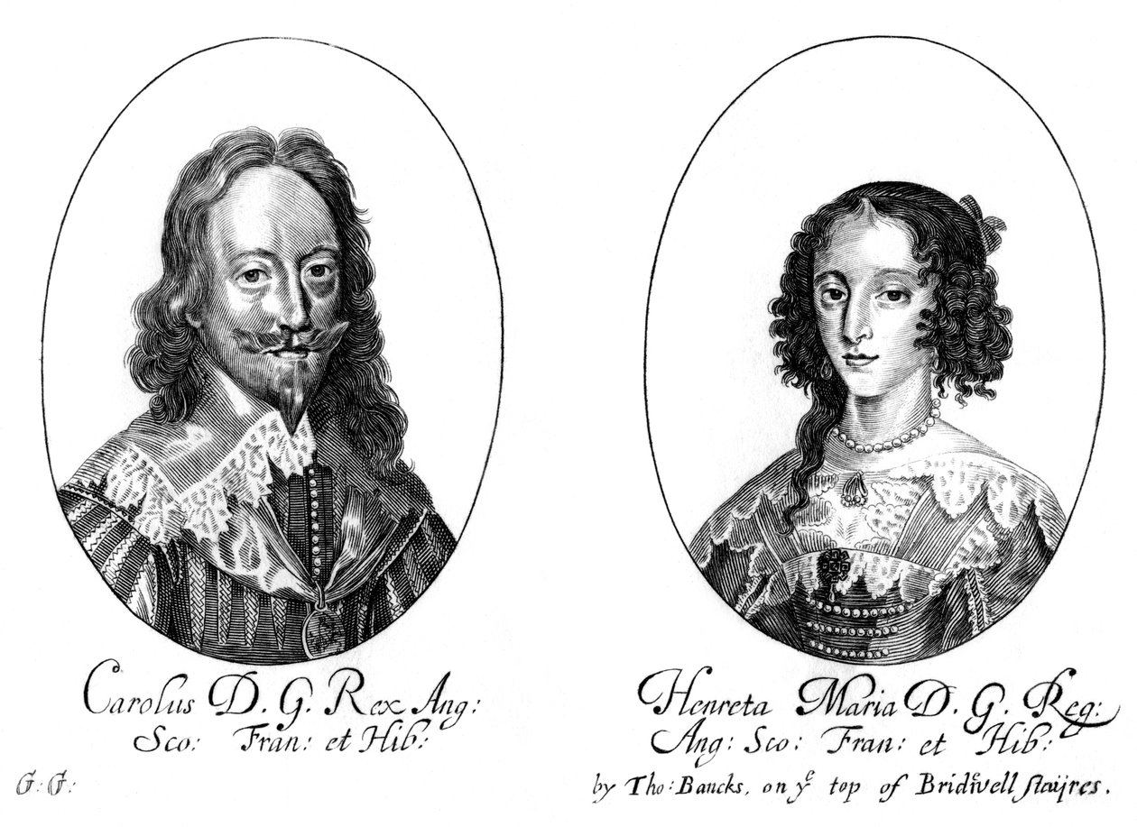 Król Karol I 1600-1649 i królowa Henrietta Maria 1609-1669 autorstwa Unbekannt