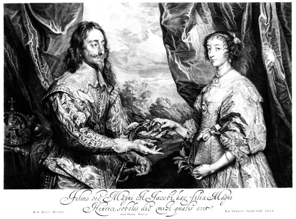 Król Karol I 1600-1649 i królowa Henrietta Maria 1609-1669 autorstwa Unbekannt