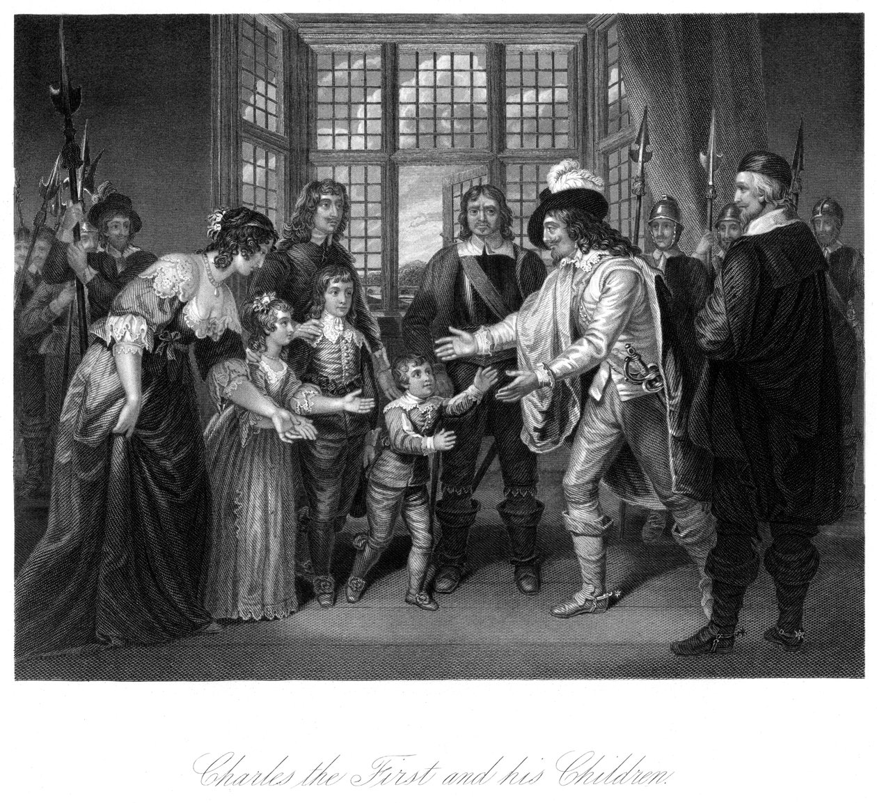 Król Karol I 1600-1649 i jego dzieci autorstwa Unbekannt