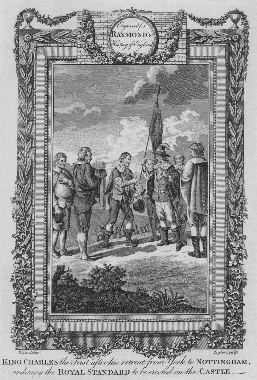 Król Karol I po odwrocie z Yorku do Nottingham, c1787 autorstwa Unbekannt