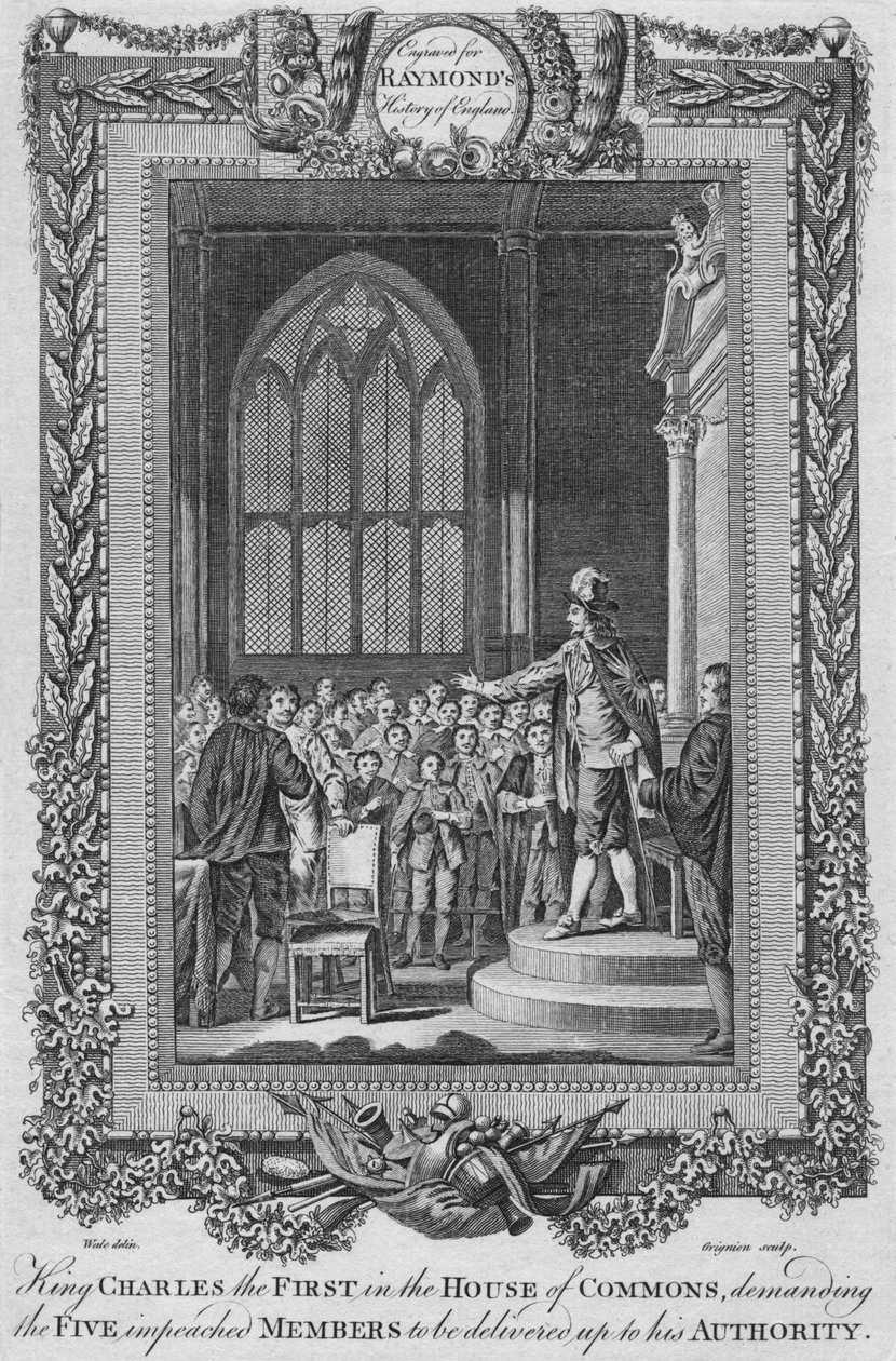 Król Karol I w Izbie Gmin, c1787 autorstwa Unbekannt