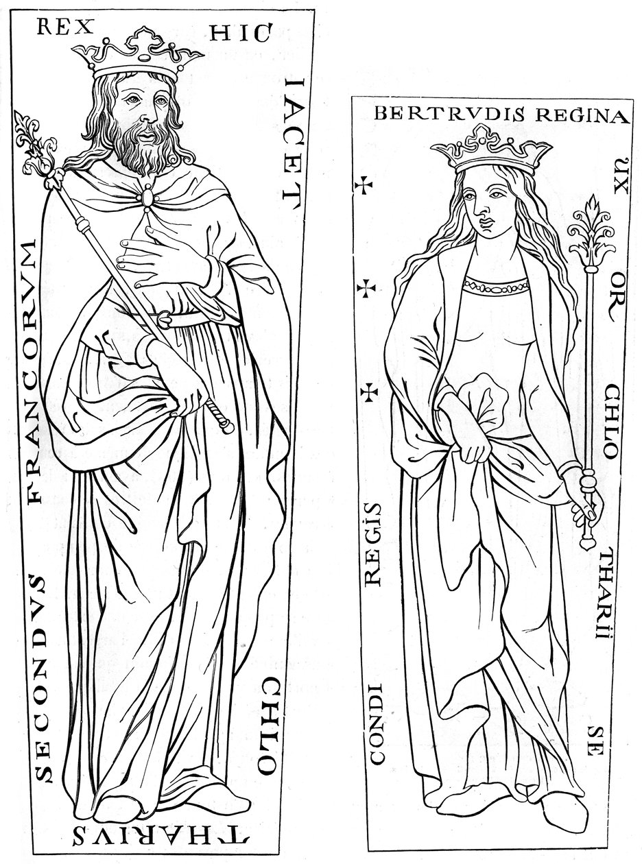 Król Clotaire II 584-629 i Bertude 575-604, XII wiek 1849 autorstwa Unbekannt