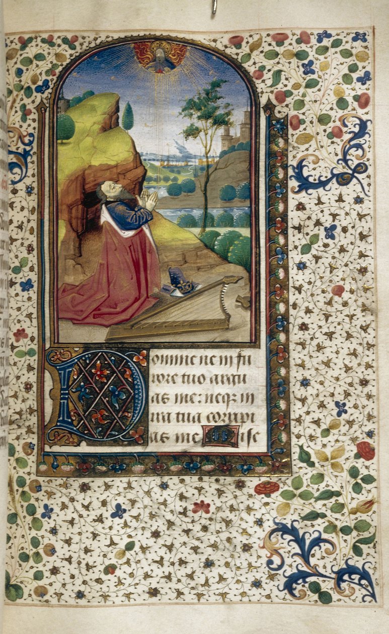 Król Dawid w modlitewnej Księdze Godzin, 1450-1499 autorstwa Unbekannt