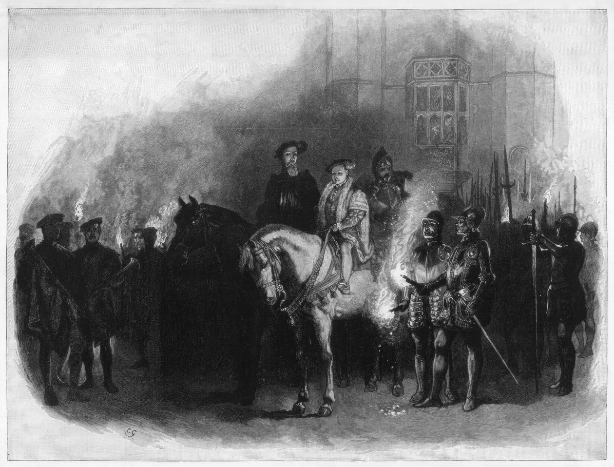Król Edward VI i Edward Seymour, książę Somerset, Hampton Court, XIX w. autorstwa Unbekannt