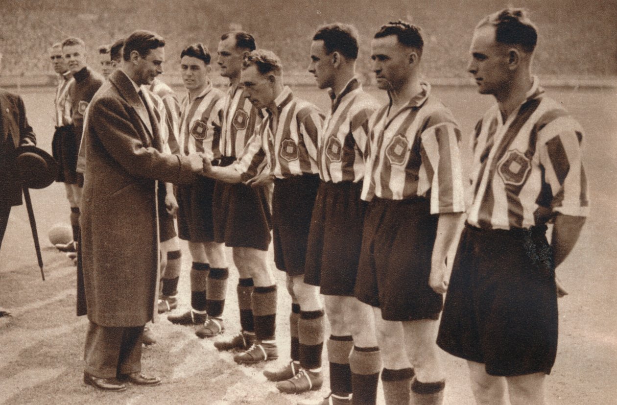 Król Jerzy VI i królowa Elżbieta biorą udział w finale Pucharu Związku Piłki Nożnej, 1937 autorstwa Unbekannt