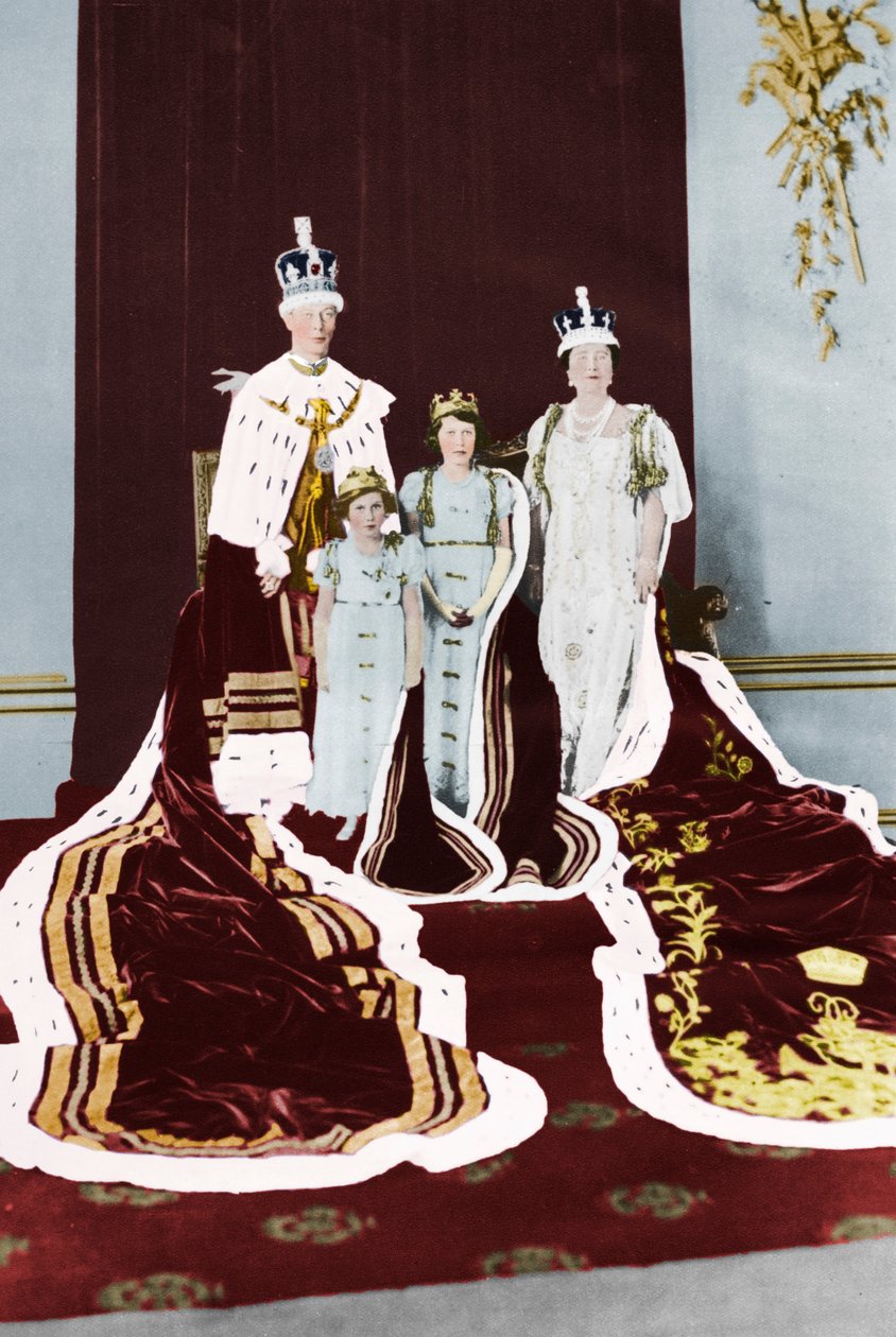 Król Jerzy VI i królowa Elżbieta w dniu koronacji, 1937 r autorstwa Unbekannt