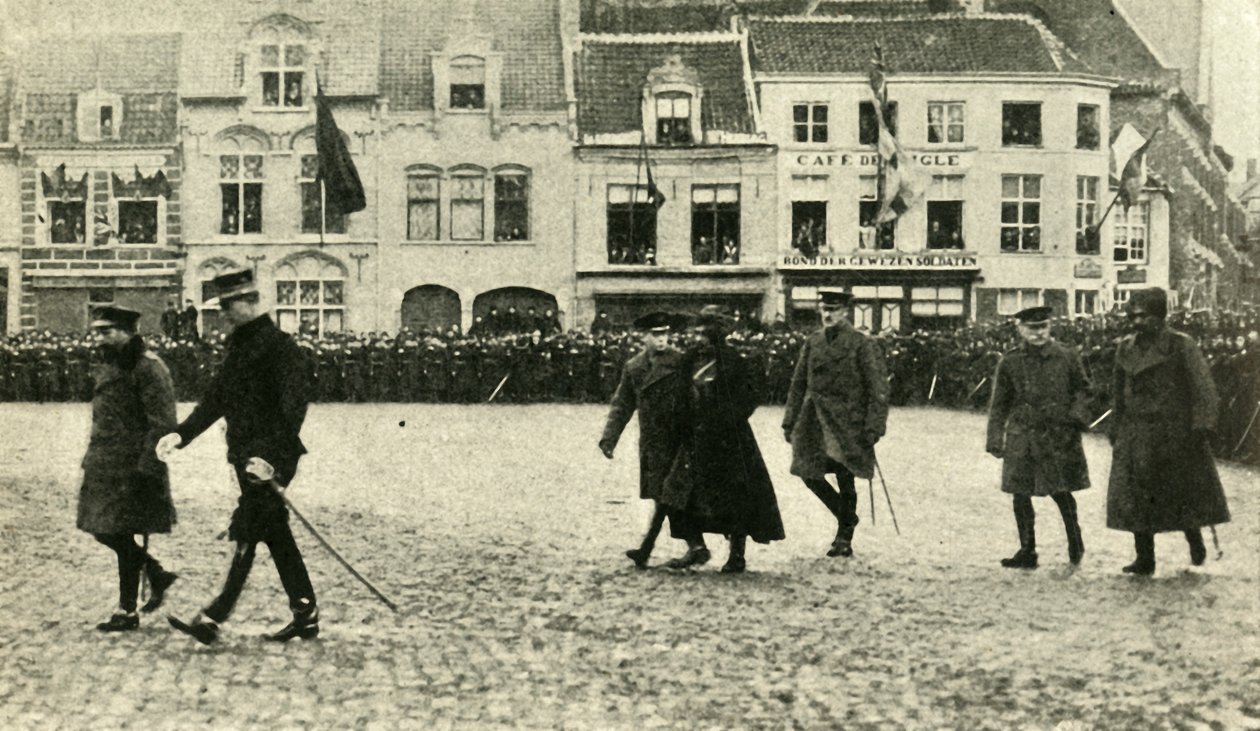 Król Jerzy V w Furnes, Belgia, I wojna światowa, 4 grudnia 1914, 1920. autorstwa Unbekannt