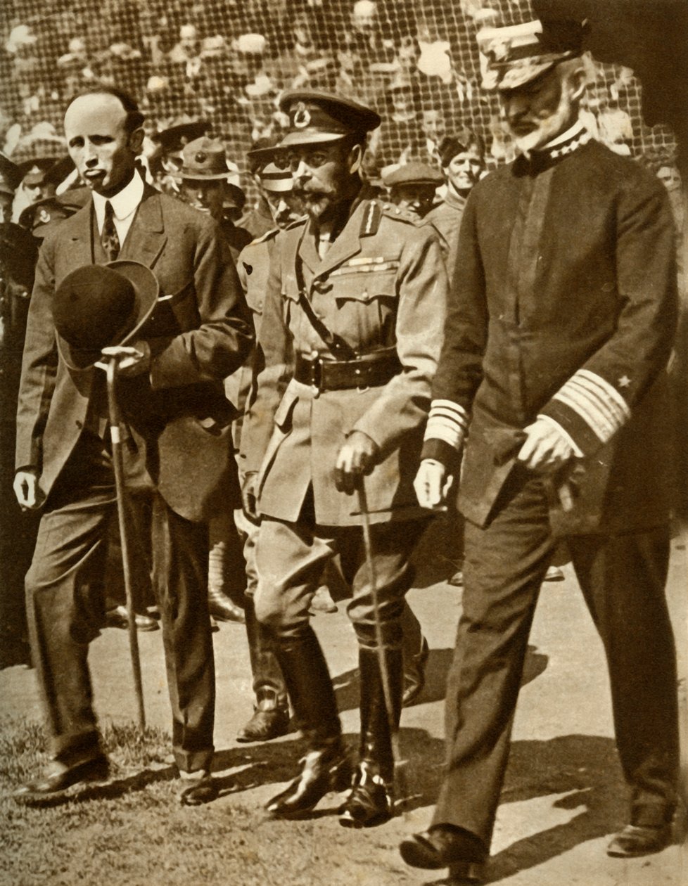 Król Jerzy V uczestniczy w meczu baseballowym na Stamford Bridge w Londynie, 1935. autorstwa Unbekannt