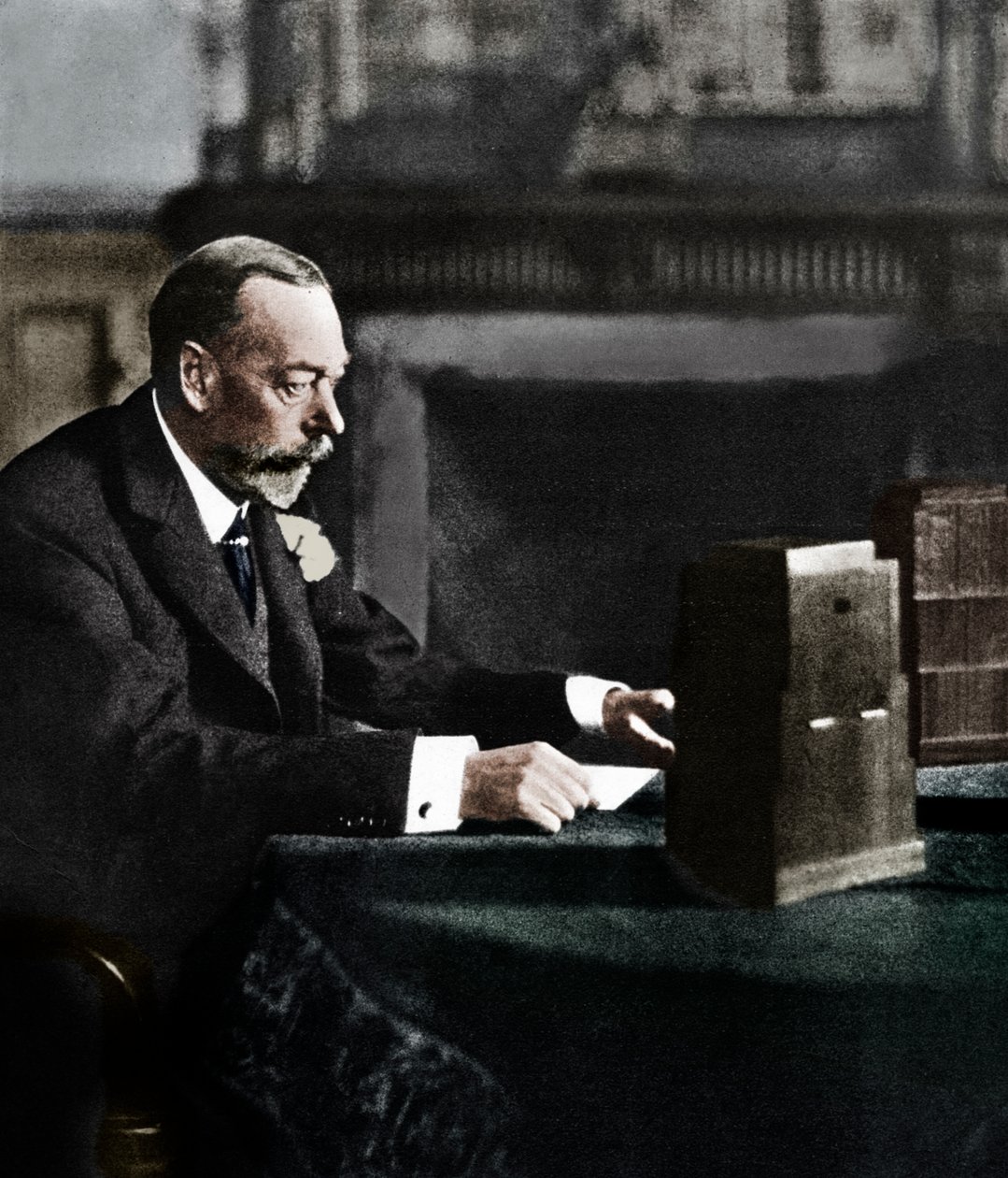 Król Jerzy V nadaje do imperium w Boże Narodzenie, Sandringham, 1935 autorstwa Unbekannt