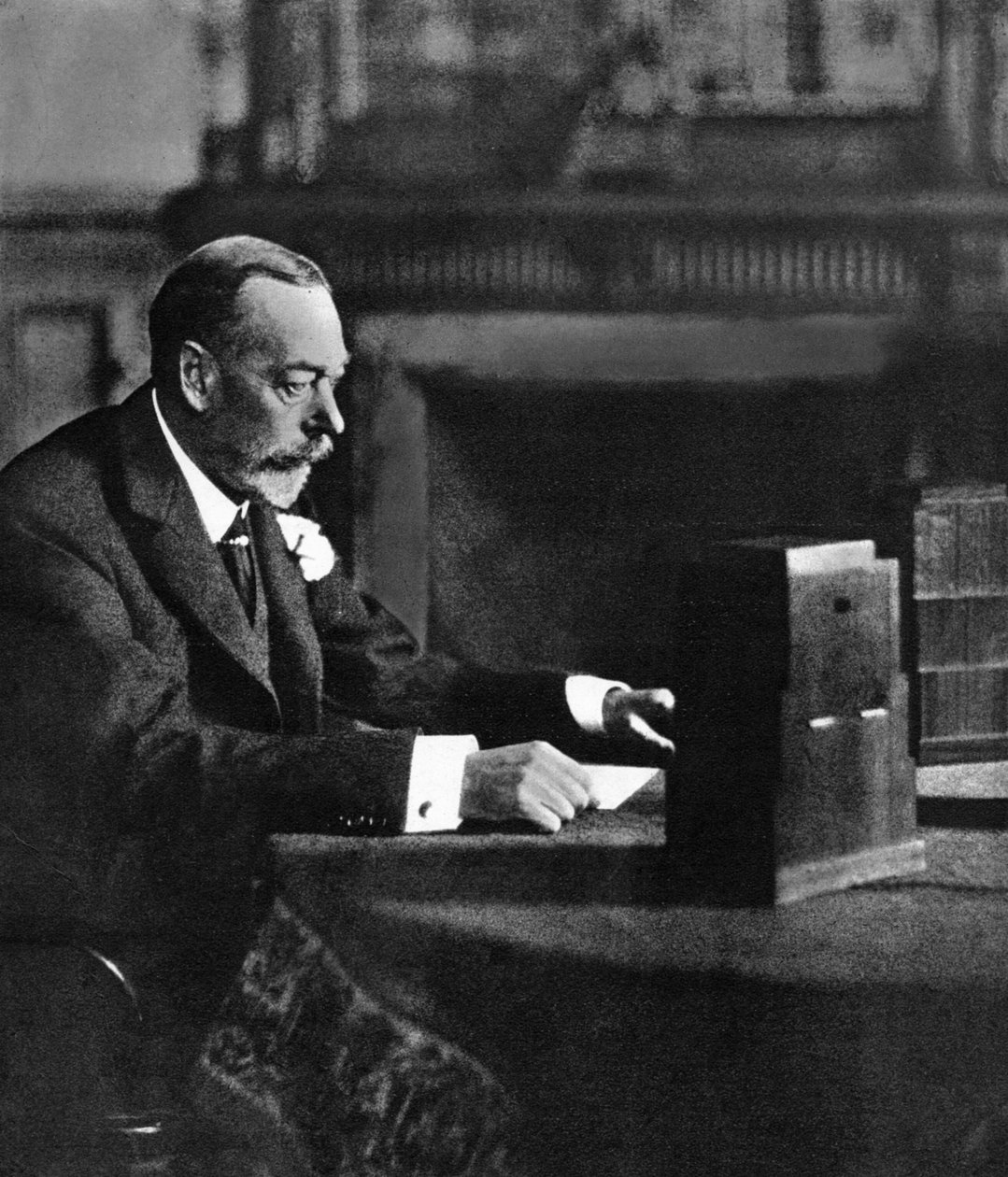 Król Jerzy V nadaje do imperium w Boże Narodzenie, Sandringham, 1935 autorstwa Unbekannt