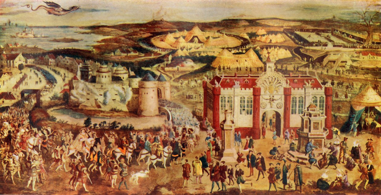 Król Henryk VIII. Spotkanie...Franciszek na...Pole Zlotej Sukni, 1520, c1930. autorstwa Unbekannt