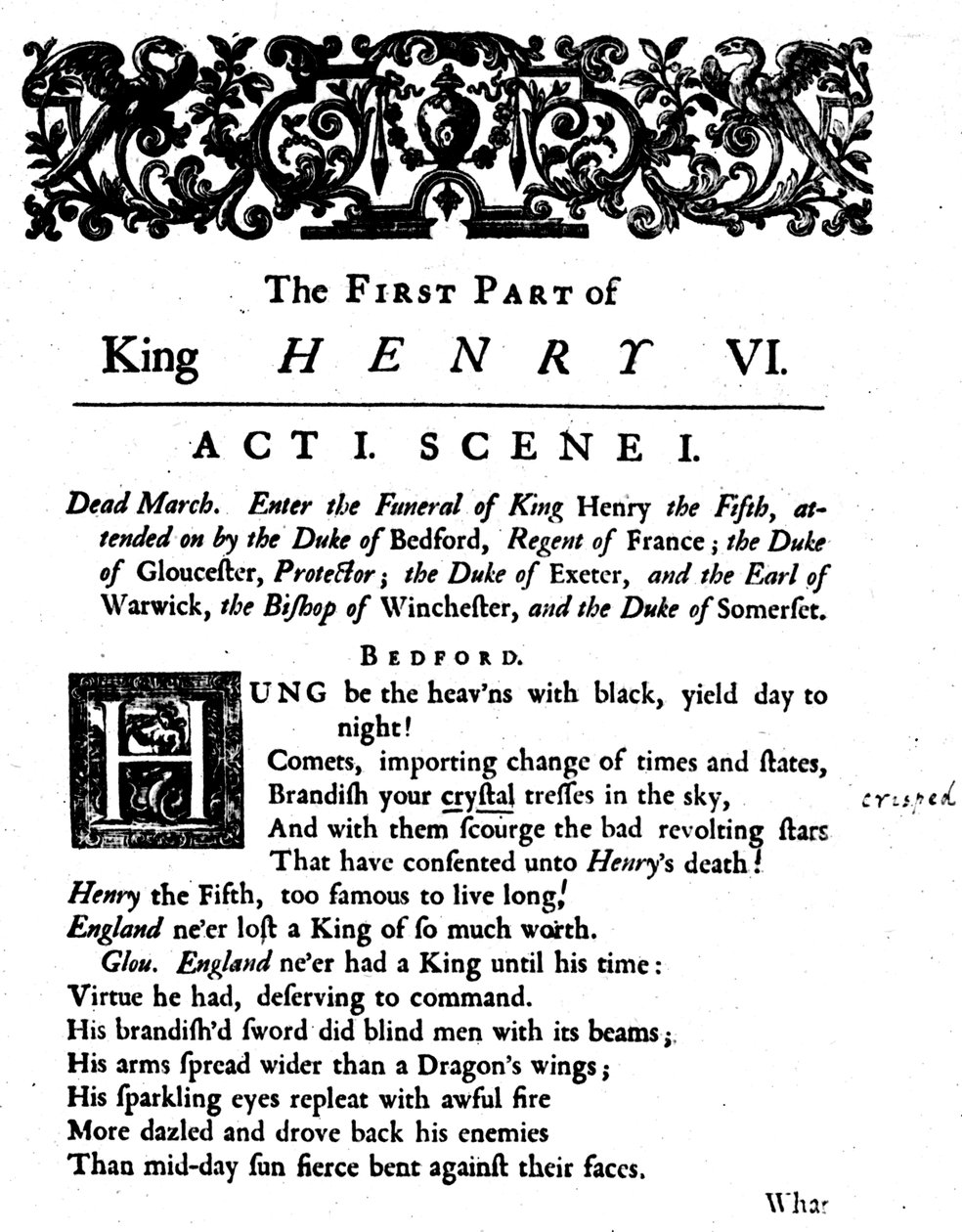 Król Henryk VI. Akt 1. Scena 1, c1723, 1946 autorstwa Unbekannt
