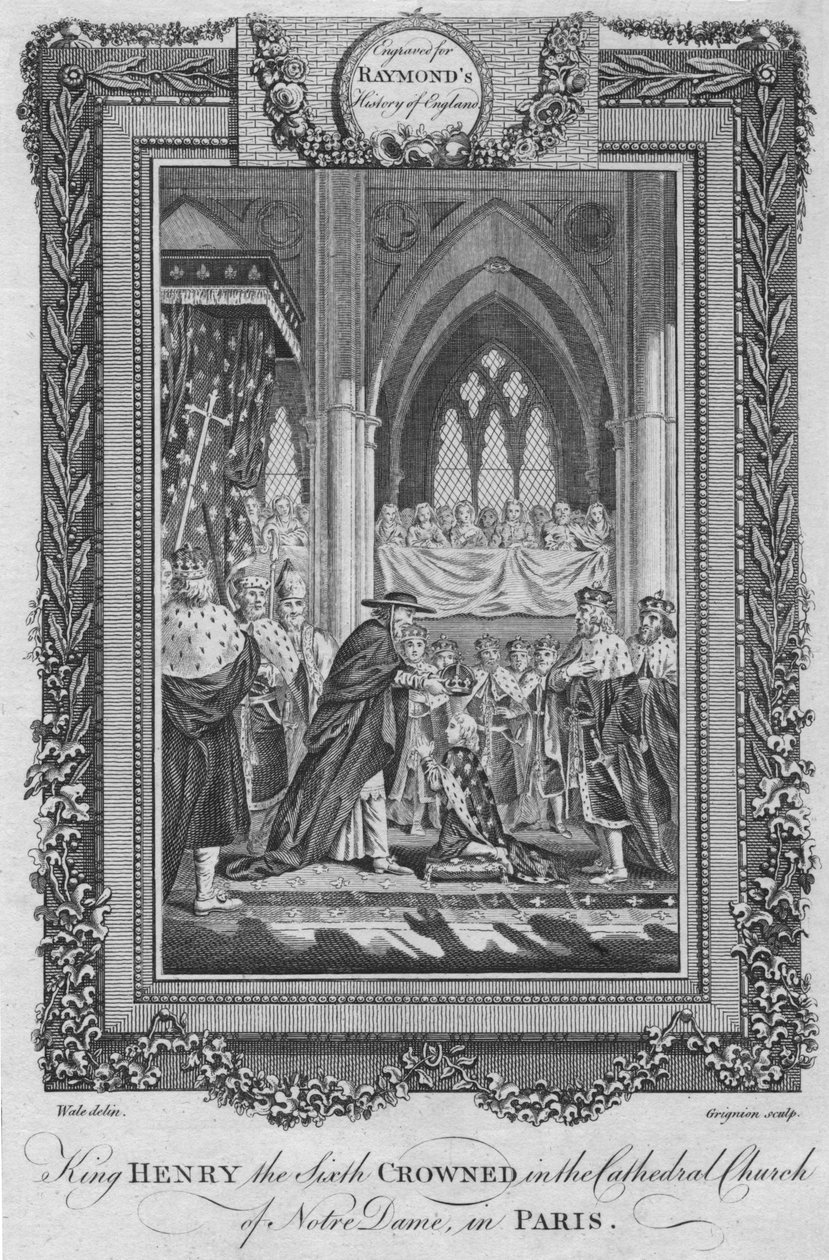 Król Henryk VI koronowany w katedrze Notre Dame w Paryżu, ok. 1787 r. autorstwa Unbekannt