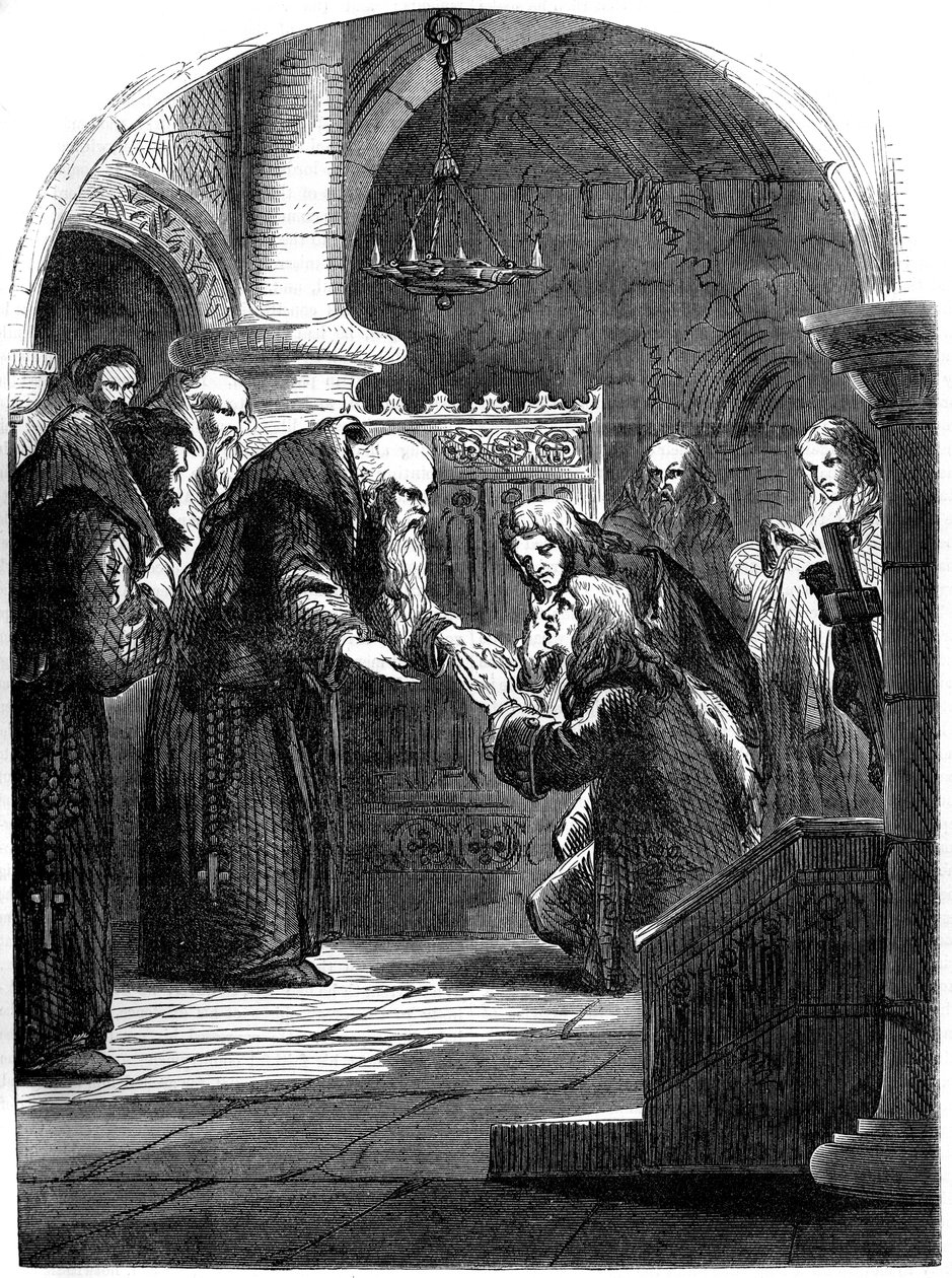 Król Anglii Jakub II 1633-1701 w opactwie La Trappe, Orne, Francja, XVII wiek XIX wiek autorstwa Unbekannt