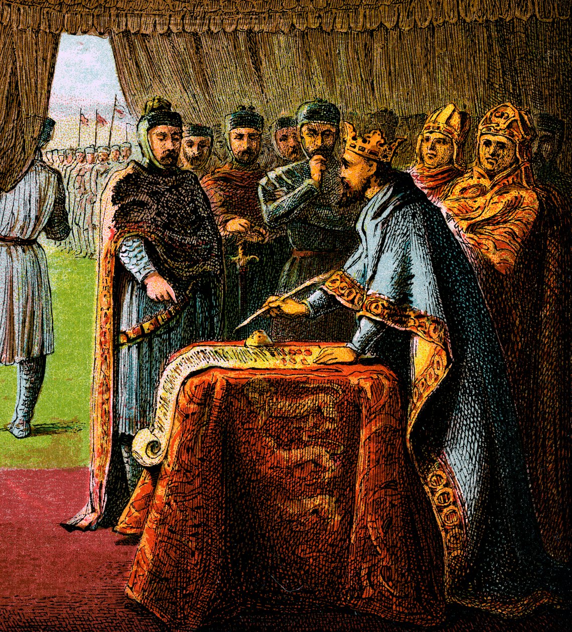 Król Jan i Magna Carta, 1215, c1850 autorstwa Unbekannt