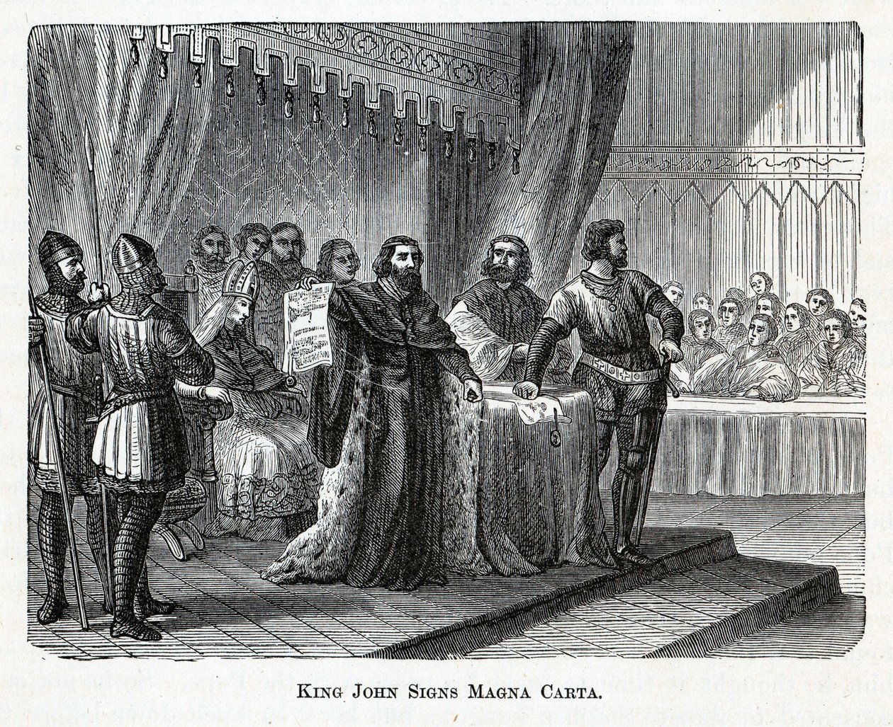 Król Jan podpisuje Magna Carta, 1882 autorstwa Unbekannt