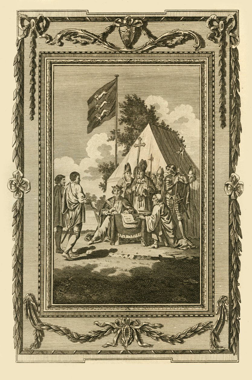 Król Jan podpisuje Magna Charta, 5 czerwca 1215, 1783. autorstwa Unbekannt