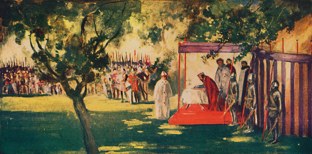 Król Jan podpisuje Magna Charta w Runnydale, 1912 autorstwa Unbekannt