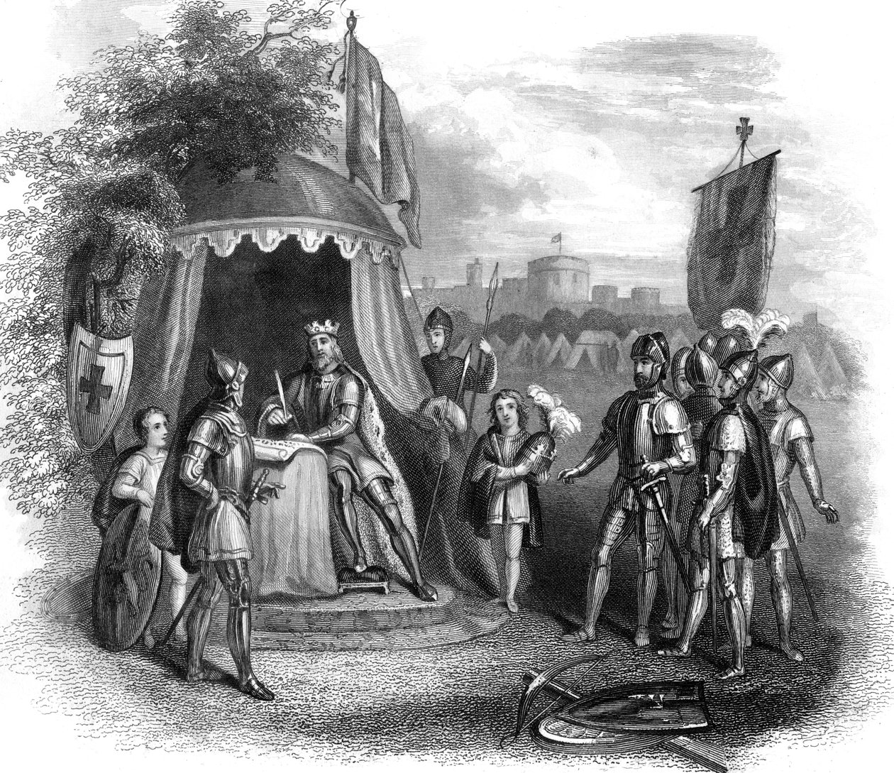Król Jan podpisujący Magna Carta, Runnymede, Surrey, 1215 autorstwa Unbekannt