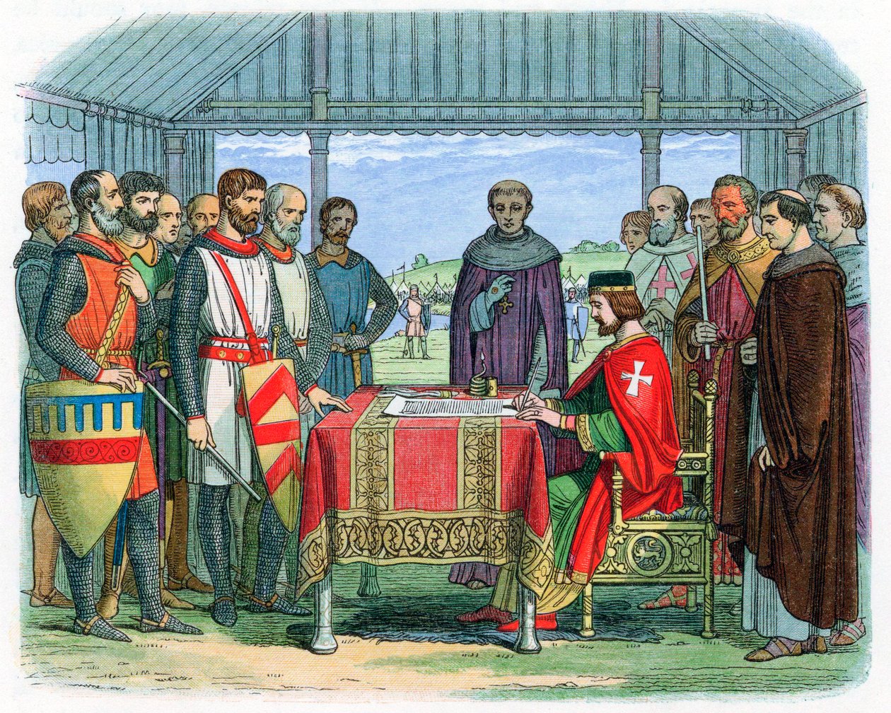Król Jan podpisujący Magna Carta w Runnymede, Surrey, 15 czerwca 1215 1864 autorstwa Unbekannt