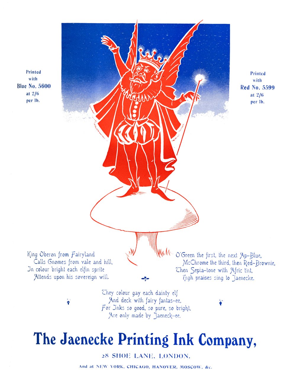 King Oberon — The Jaenecke Printing Ink Company, 1907 autorstwa Unbekannt