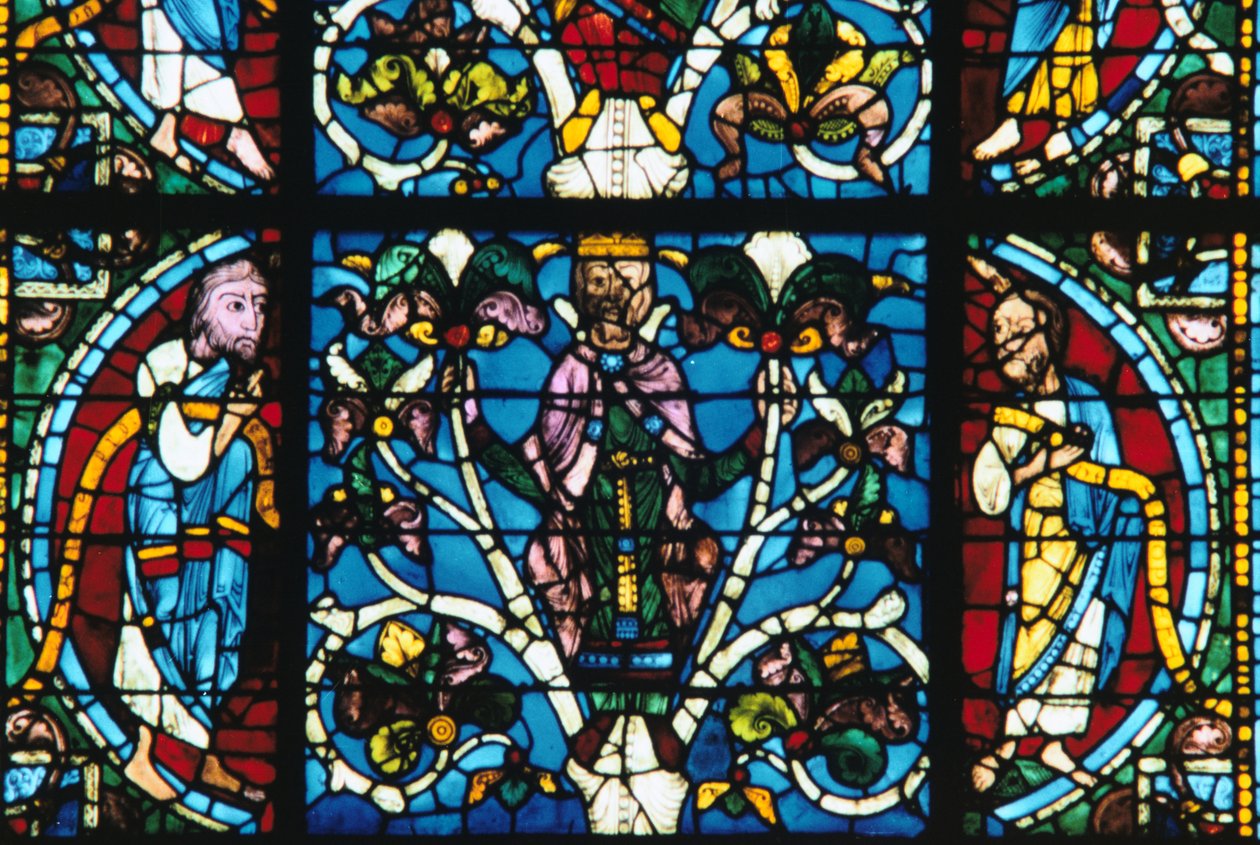 Król Salomon, witraż, katedra w Chartres, Francja, 1145-1155 autorstwa Unbekannt