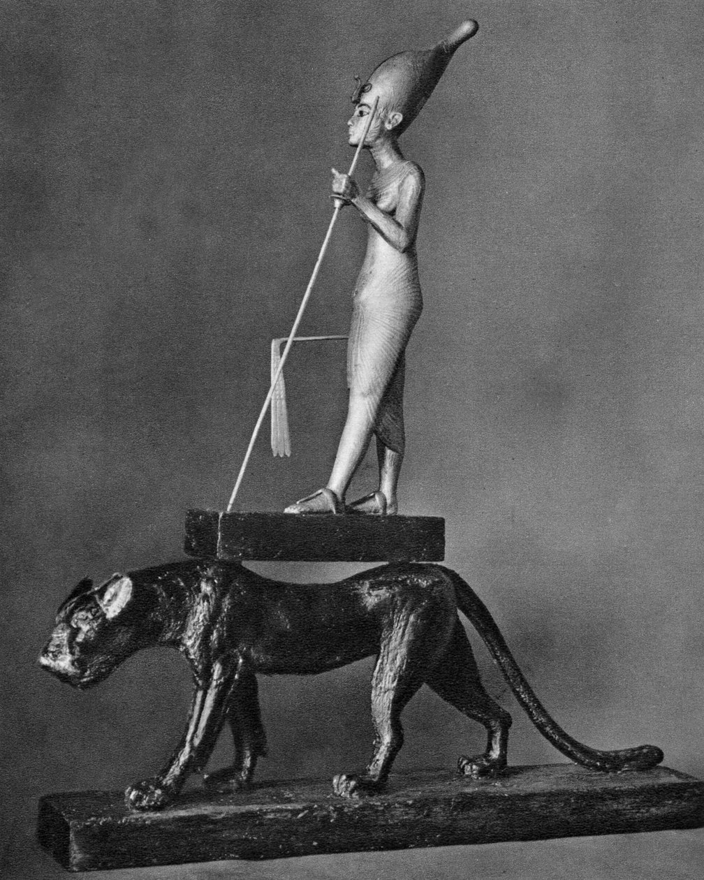 Król Tutanchamon c1341 pne-c1323 pne na czarnym panterce, 1936 autorstwa Unbekannt