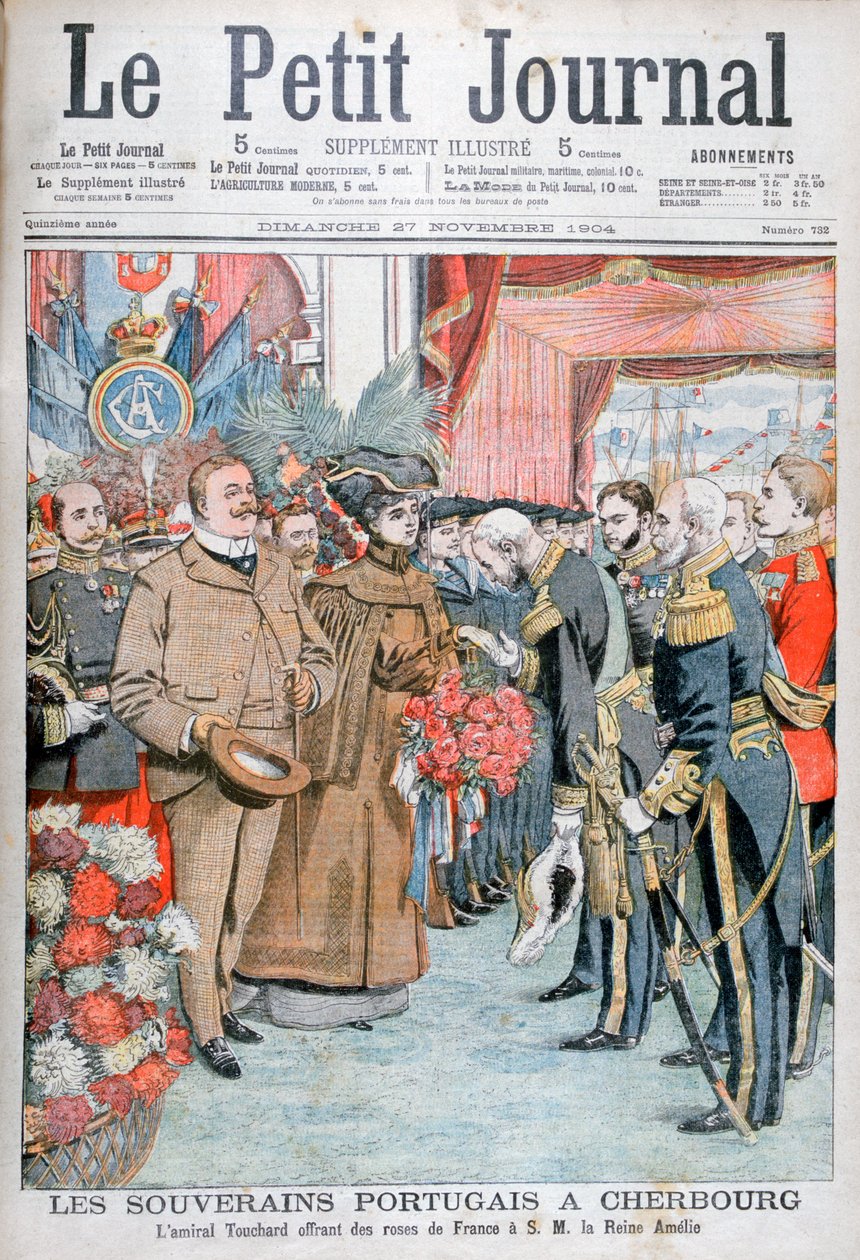 Król i królowa Portugalii, podarowany kwiatami przez admirała Toucharda, 1904 autorstwa Unbekannt
