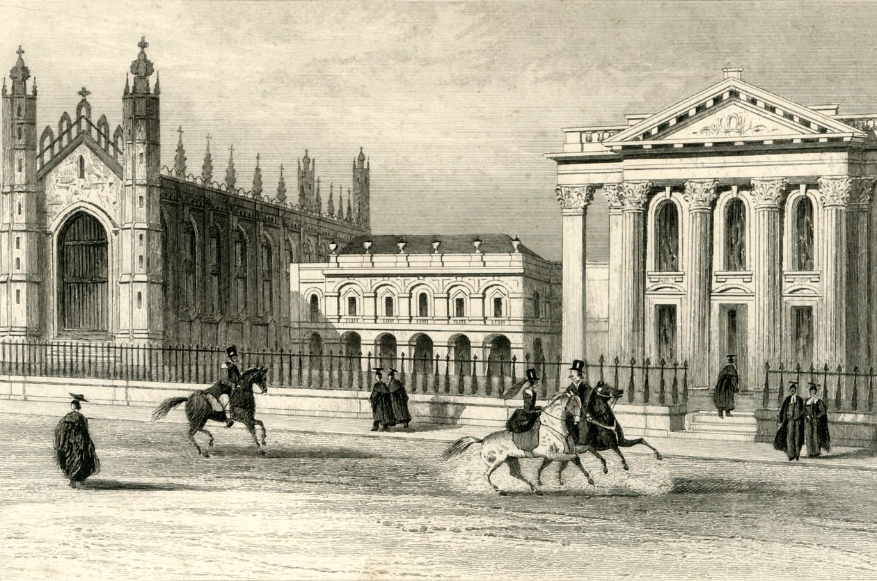 Kaplica Kings College, Biblioteka Uniwersytecka i Dom Senatu, Cambridge, ok. 1835. autorstwa Unbekannt