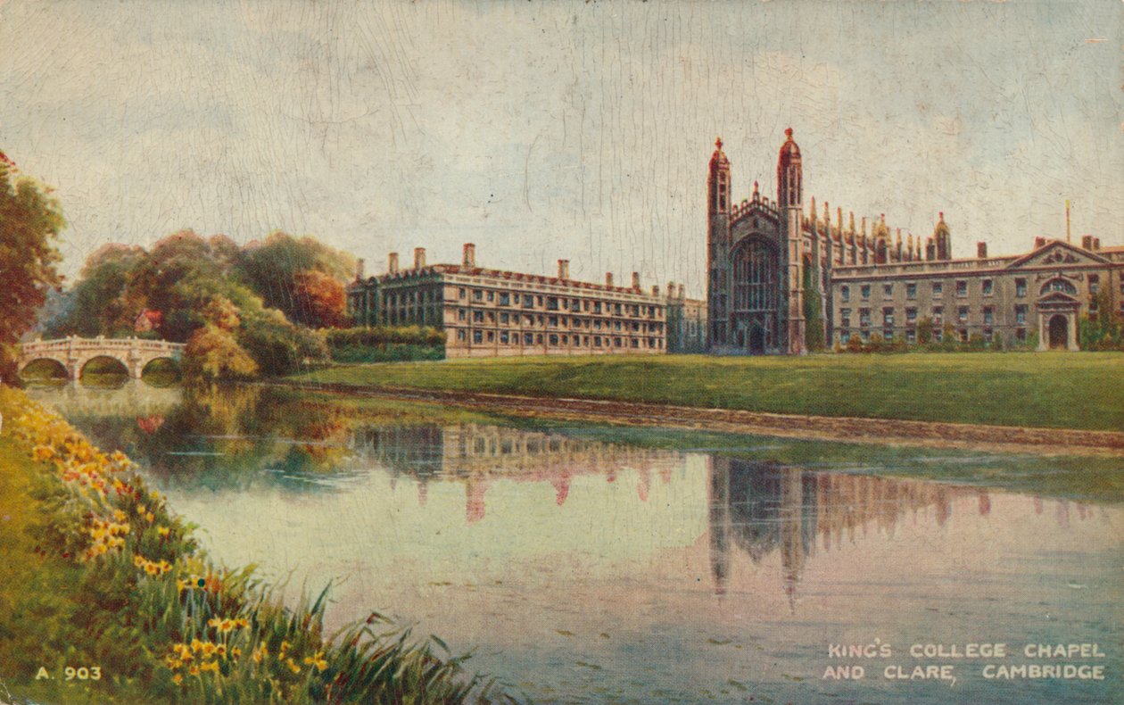 Kaplica Kings College i Clare College, Cambridge, ok. 1935 autorstwa Unbekannt