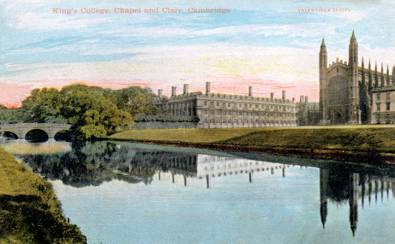 Kings College, Kings College Chapel i Clare College, Cambridge, początek XX wieku autorstwa Unbekannt