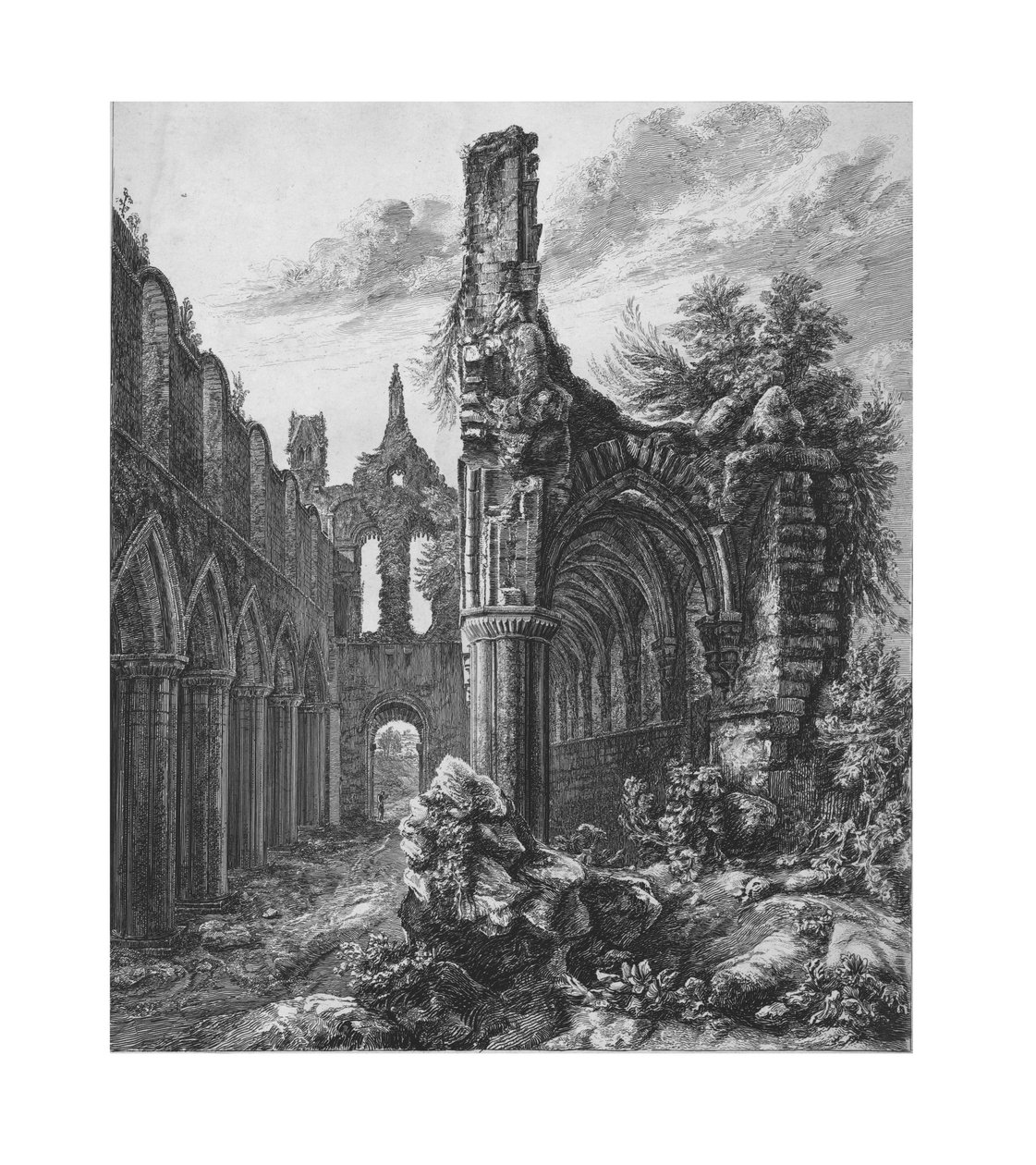 Opactwo Kirkstall, Yorkshire, 1823. autorstwa Unbekannt