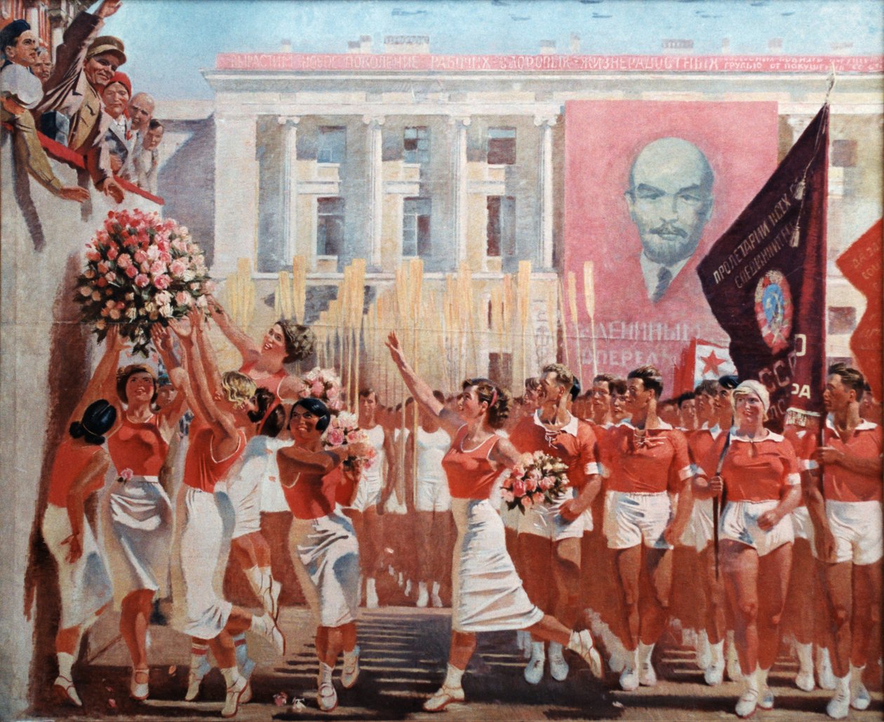 Kirow Wiaczes w paradzie sportowców (1935) i obraz A, N, Samochwałowa. autorstwa Unbekannt