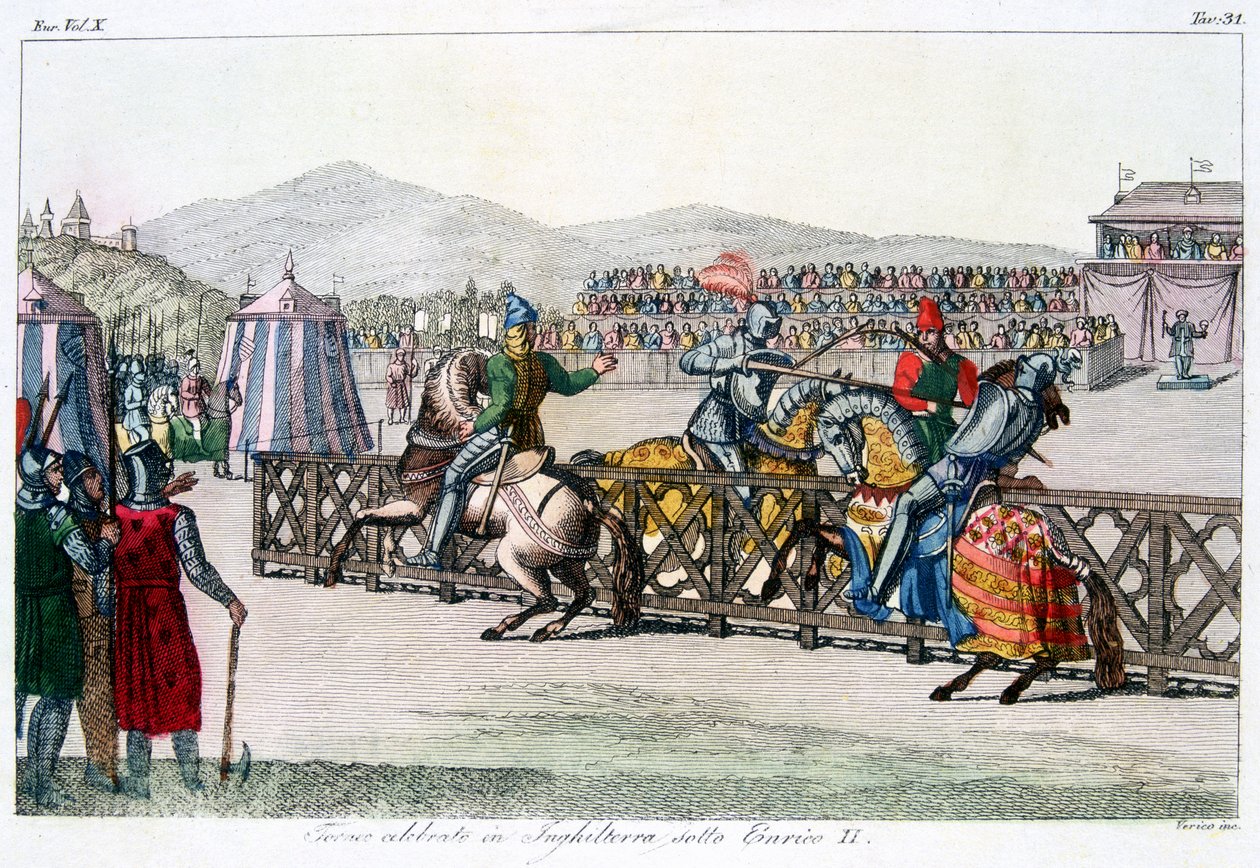 Rycerze potyczki na turnieju, XII w., ok. 1815 r. autorstwa Unbekannt