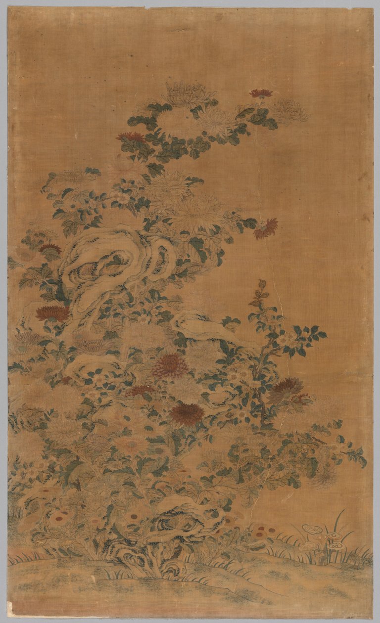 Panel Ko Ssu: Skały i chryzantemy, 1700 - 1800. autorstwa Unbekannt