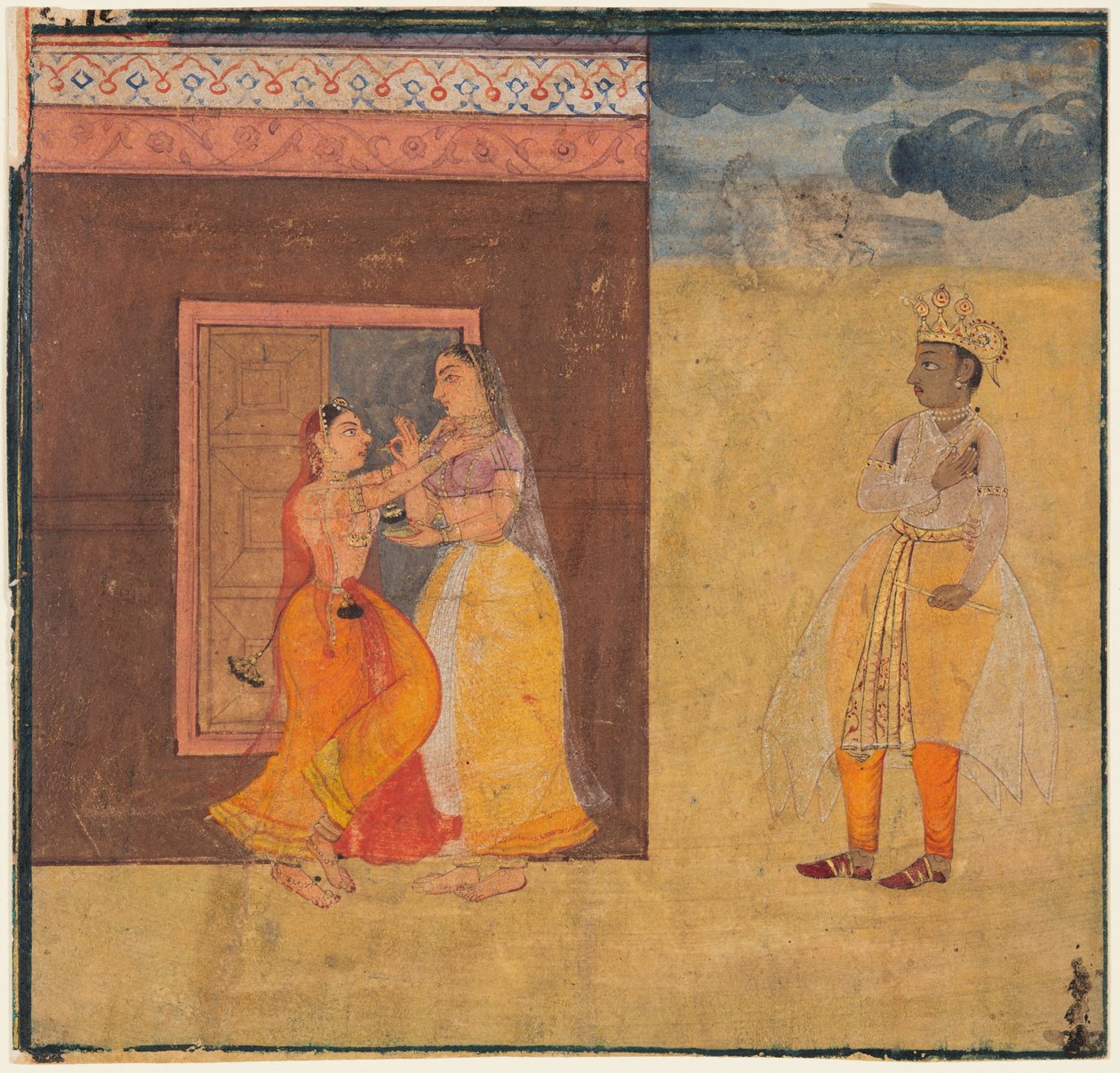 Krishna Abhisarika Nayika, z rękopisu Rasikapriya, c. 1615-25. autorstwa Unbekannt