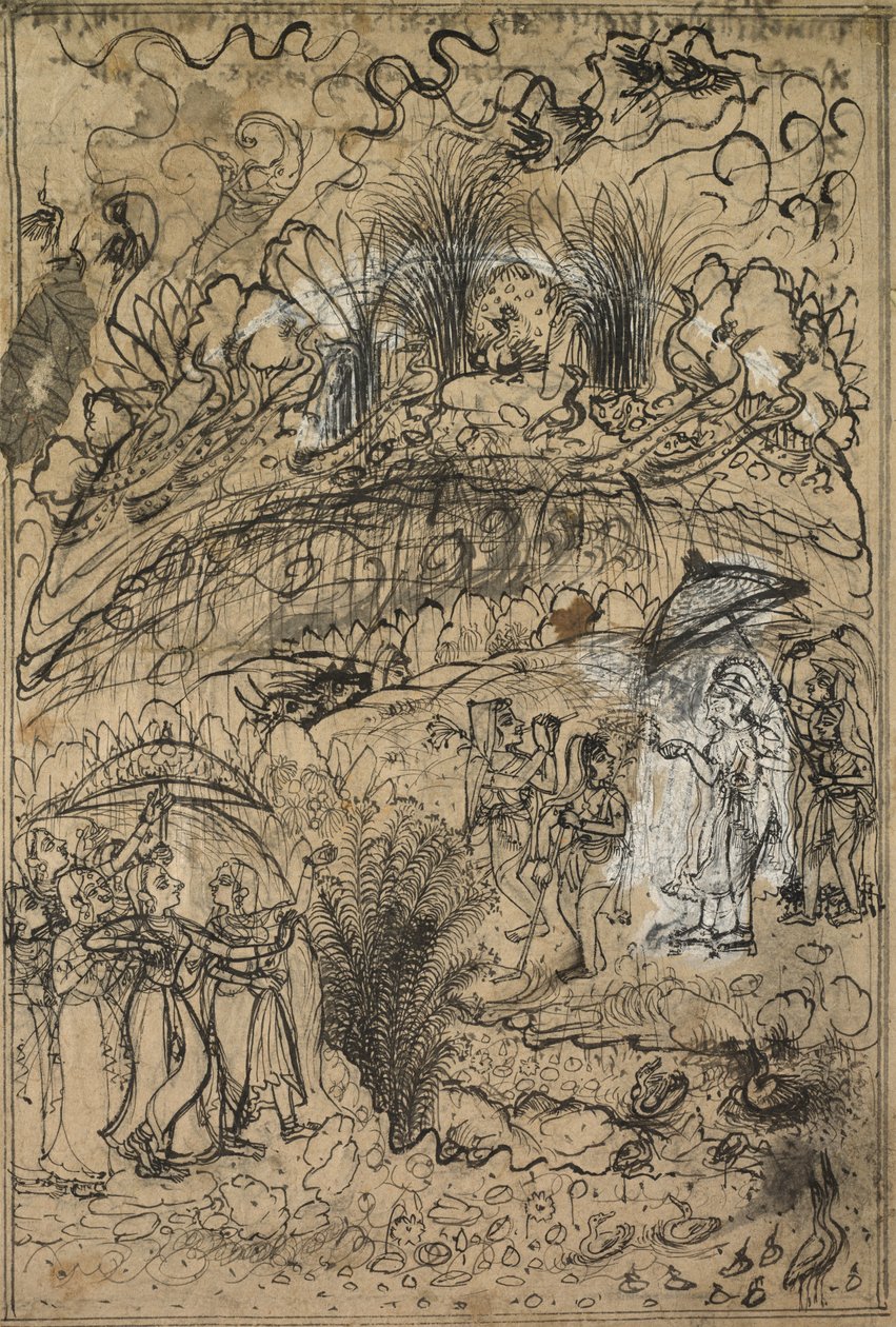 Kryszna i Radha pod Górą Govardhan, ok. 1930 r. 1720. autorstwa Unbekannt