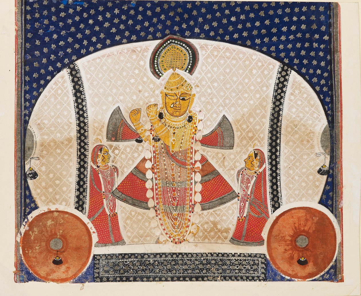 Krishna jako Shrinathji grający na flecie, początek XX wieku autorstwa Unbekannt