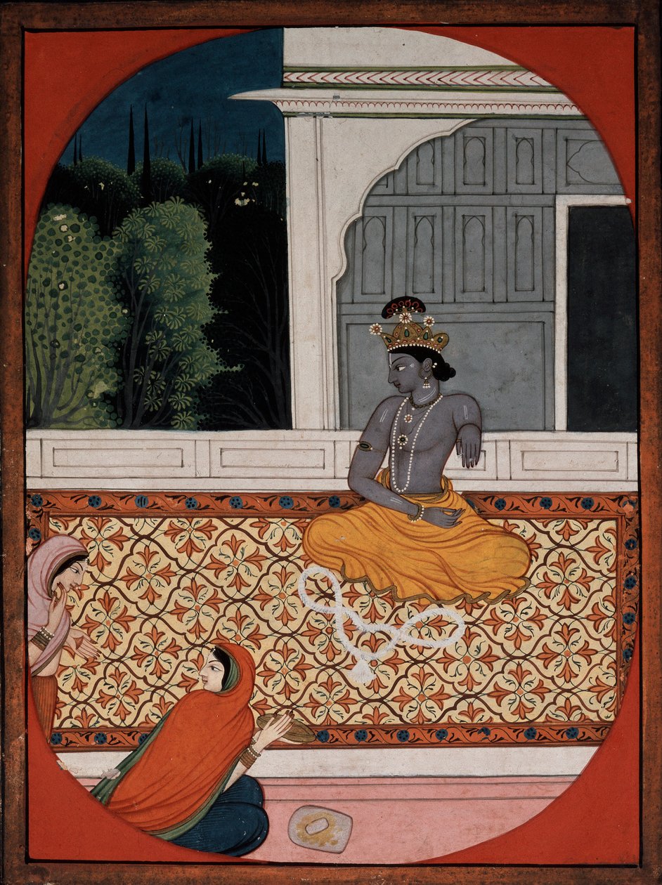 Krishna odrzuca swoją girlandę, ok. 1800 autorstwa Unbekannt