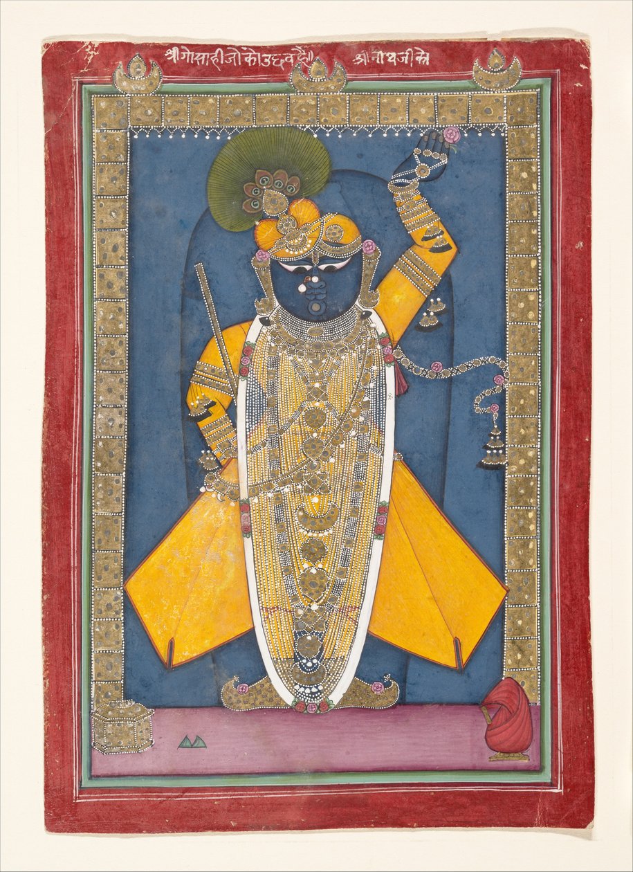 Krishna w formie Shri Nathji, ca. 1840. autorstwa Unbekannt