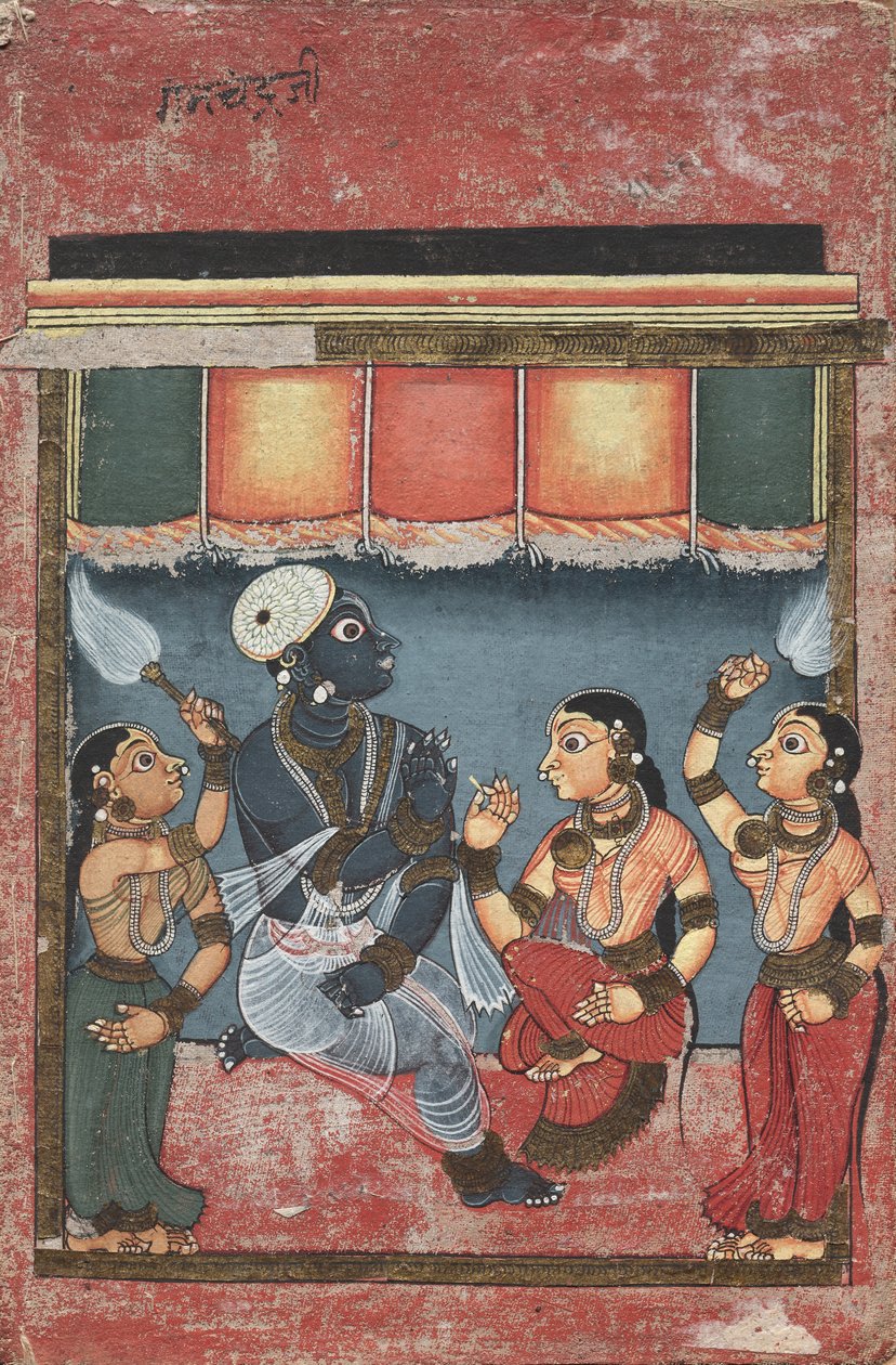 Krishna z Radhą i Dwóch Pomocników recto, Jagannath, Subhadra i Balarama...verso, XVIII wiek autorstwa Unbekannt