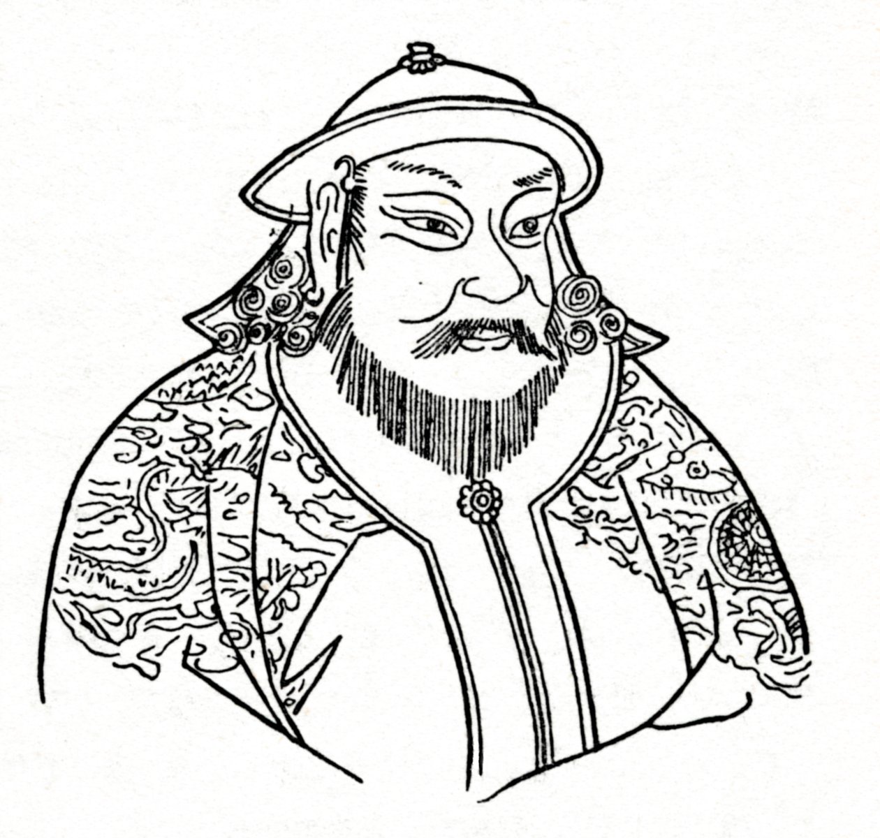 Kubilaj-chan 1215-1294 Imperium Mongolskiego i założyciel dynastii Yuan, 1912 autorstwa Unbekannt