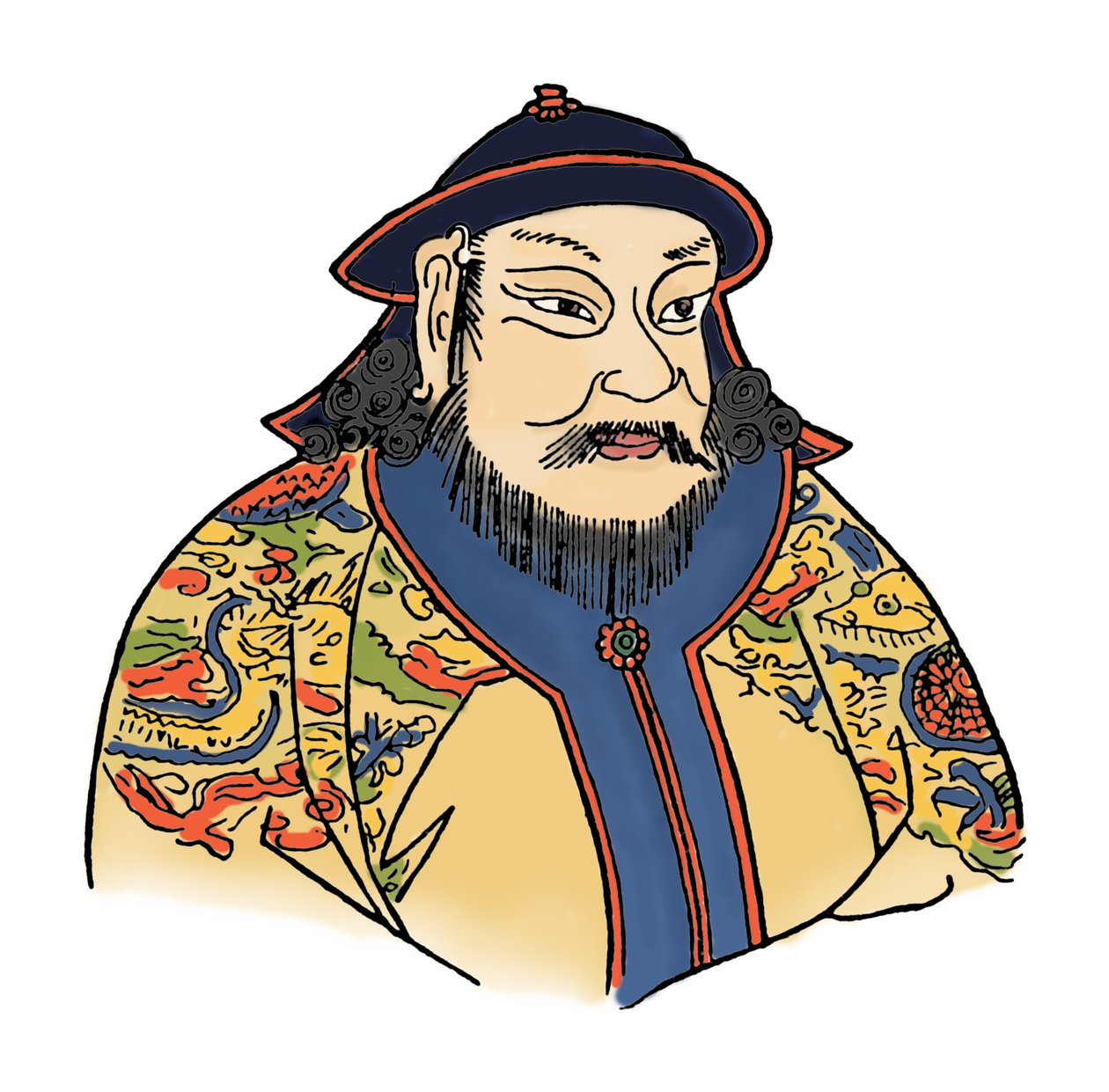 Kubilaj-chan 1215-1294 Imperium Mongolskiego i założyciel dynastii Yuan, 1912 autorstwa Unbekannt
